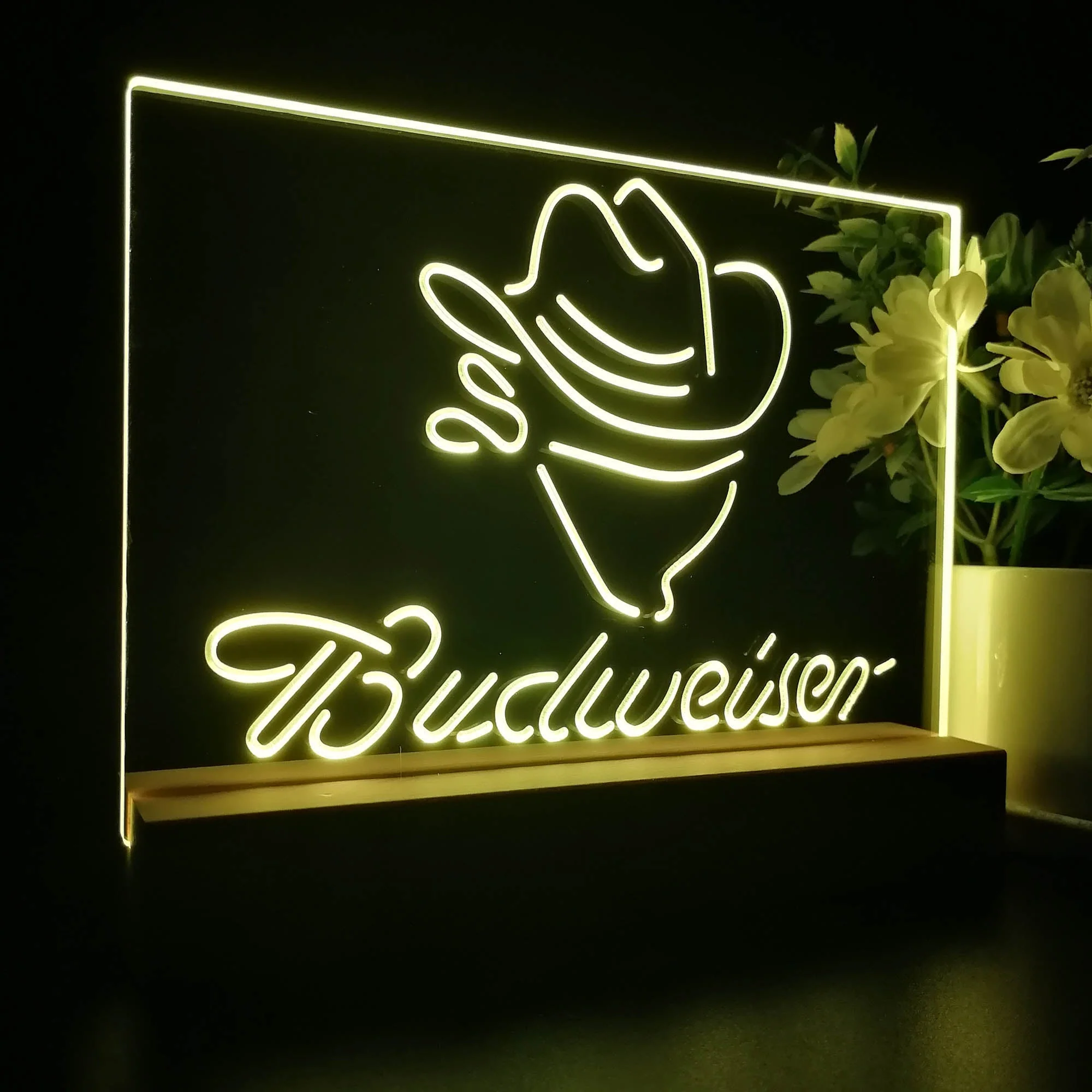 Budweiser Cowboy Neon Sign Pub Bar Lamp - Image 7