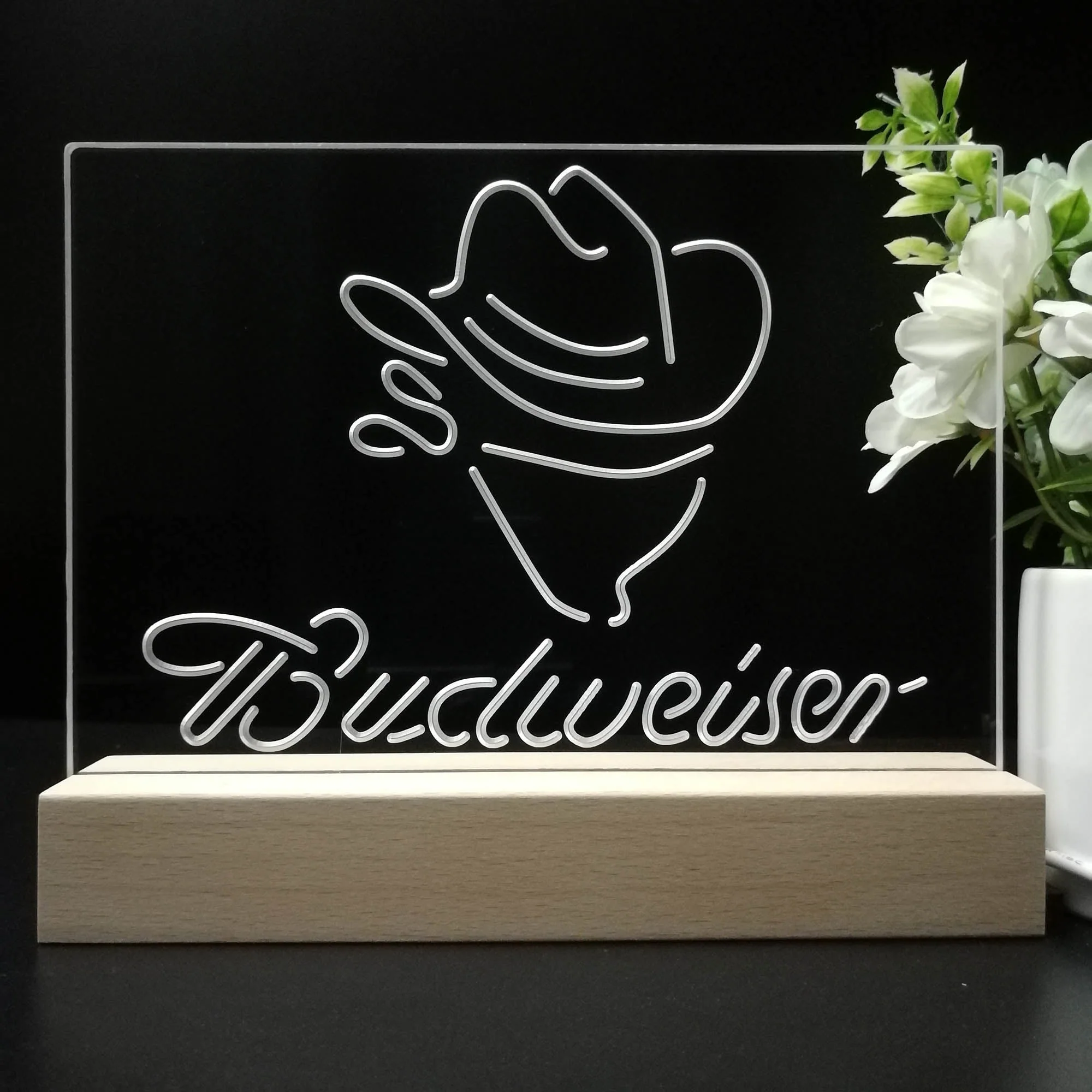 Budweiser Cowboy Neon Sign Pub Bar Lamp - Image 8