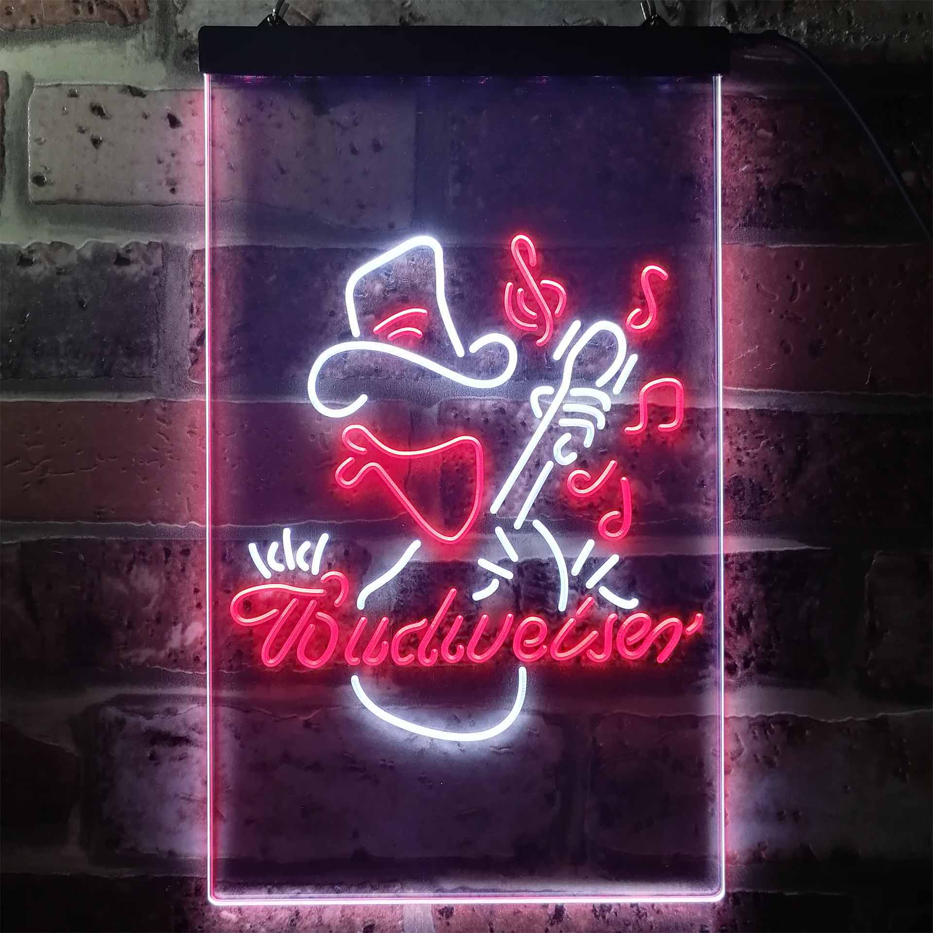 Budweiser Cowboy Play Guitar Home Bar Neon Light LED Sign - Image 7