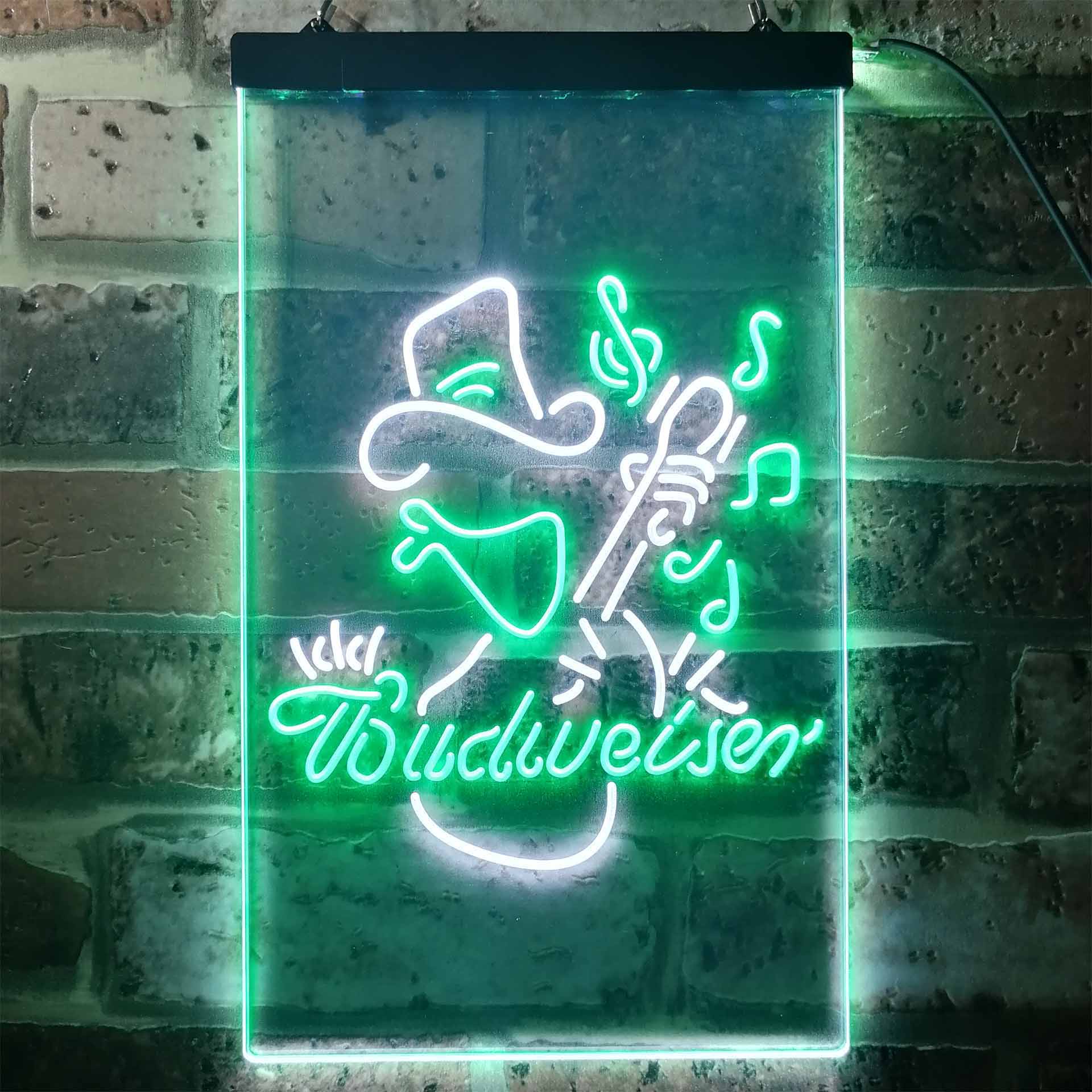 Budweiser Cowboy Play Guitar Home Bar Neon Light LED Sign - Image 8