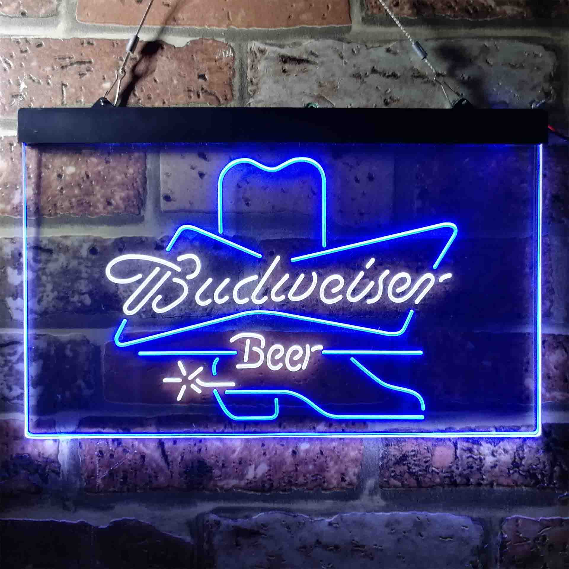 Budweiser Cowboys Boot Home Bar Neon Light LED Sign - Image 10
