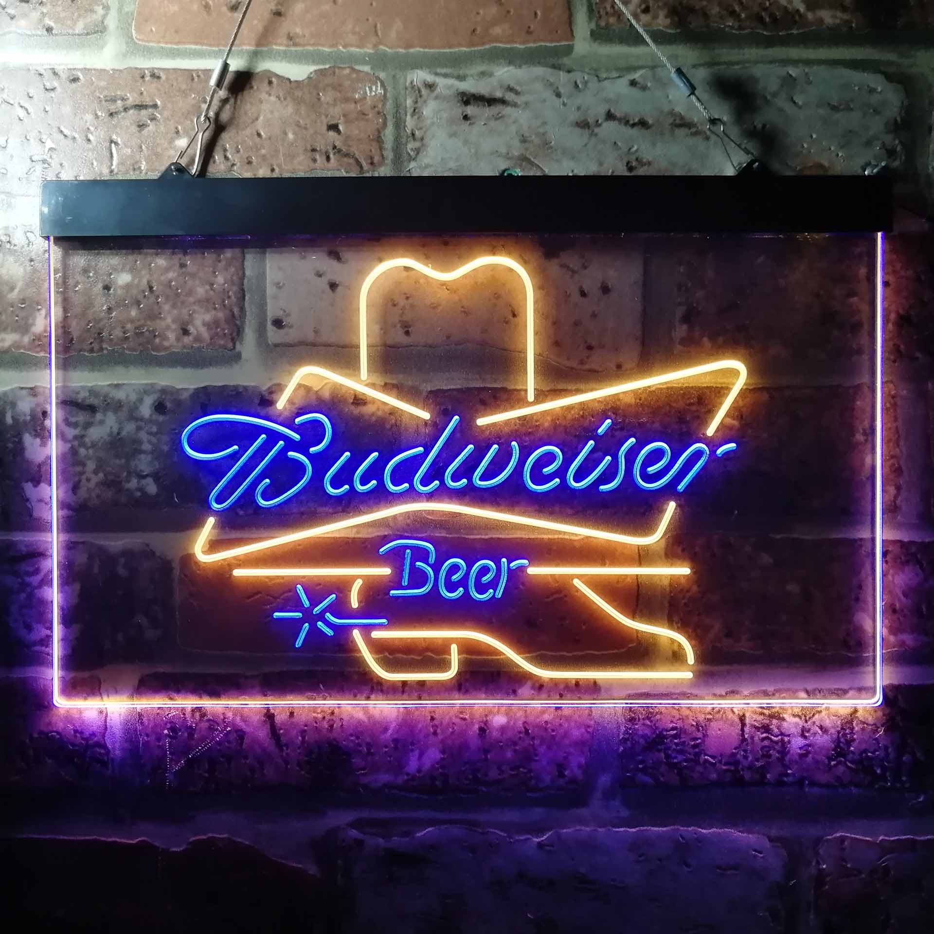 Budweiser Cowboys Boot Home Bar Neon Light LED Sign - Image 11