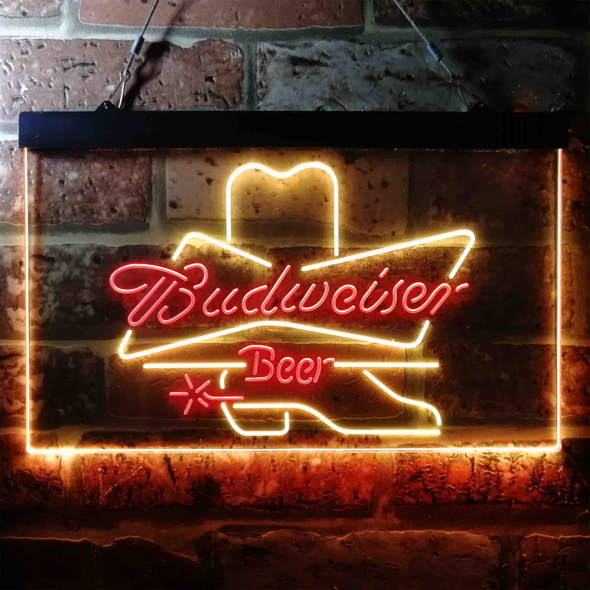 Budweiser Cowboys Boot Home Bar Neon Light LED Sign - Image 12
