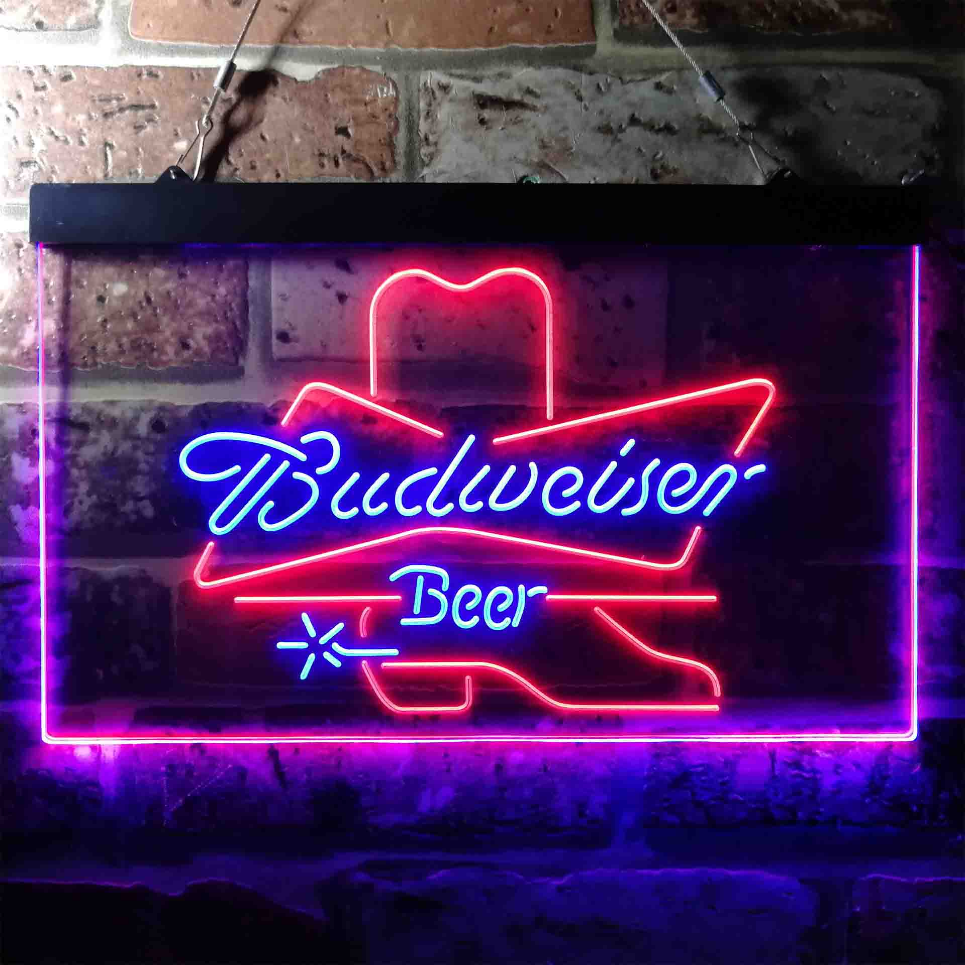 Budweiser Cowboys Boot Home Bar Neon Light LED Sign - Image 4