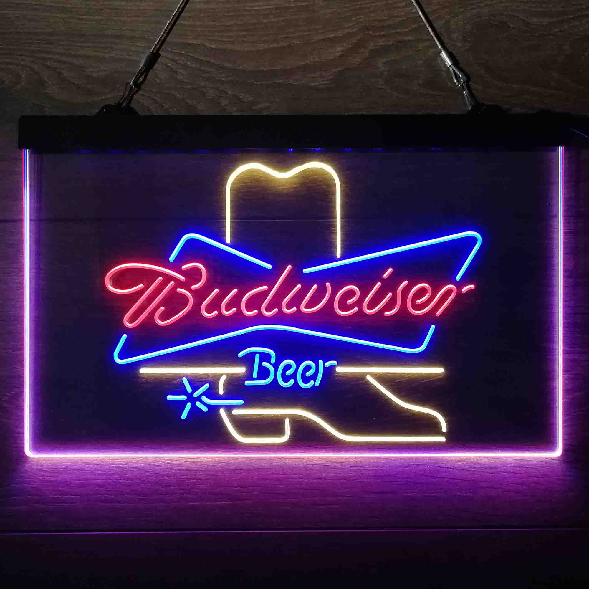 Budweiser Cowboys Boot Neon 3-Color LED Sign - Image 11