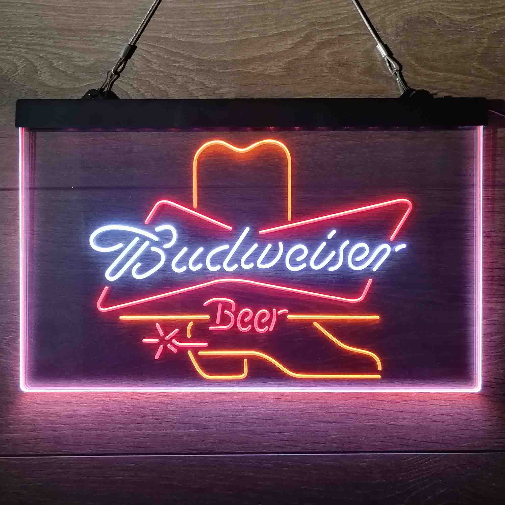 Budweiser Cowboys Boot Neon 3-Color LED Sign - Image 4