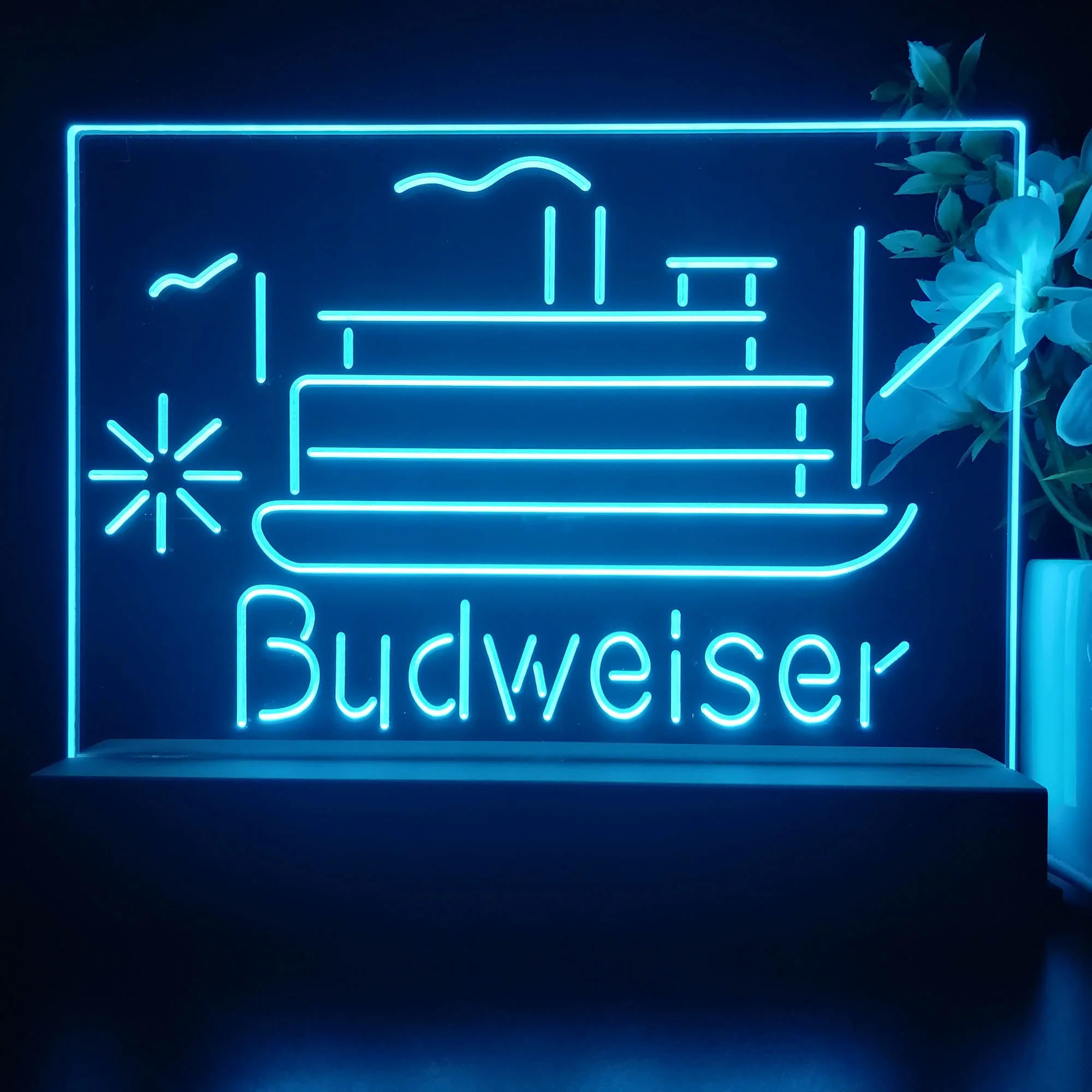 Budweiser Cruise Ship Boat Neon Sign Pub Bar Lamp - Image 2
