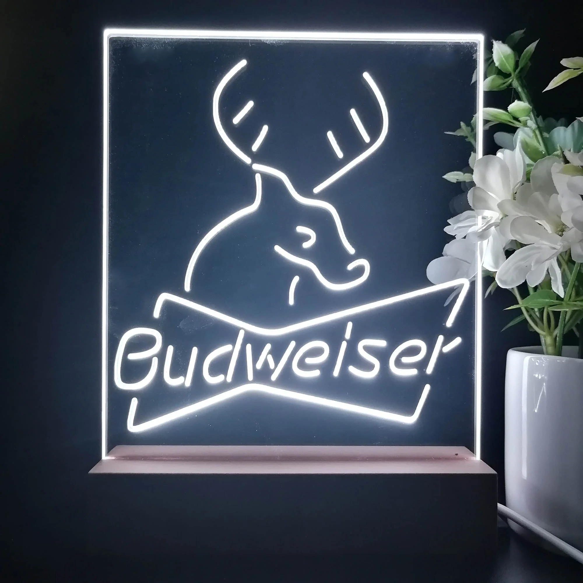 Budweiser Deer Hunting Cabin Night Light Neon Pub Bar Lamp - Image 4