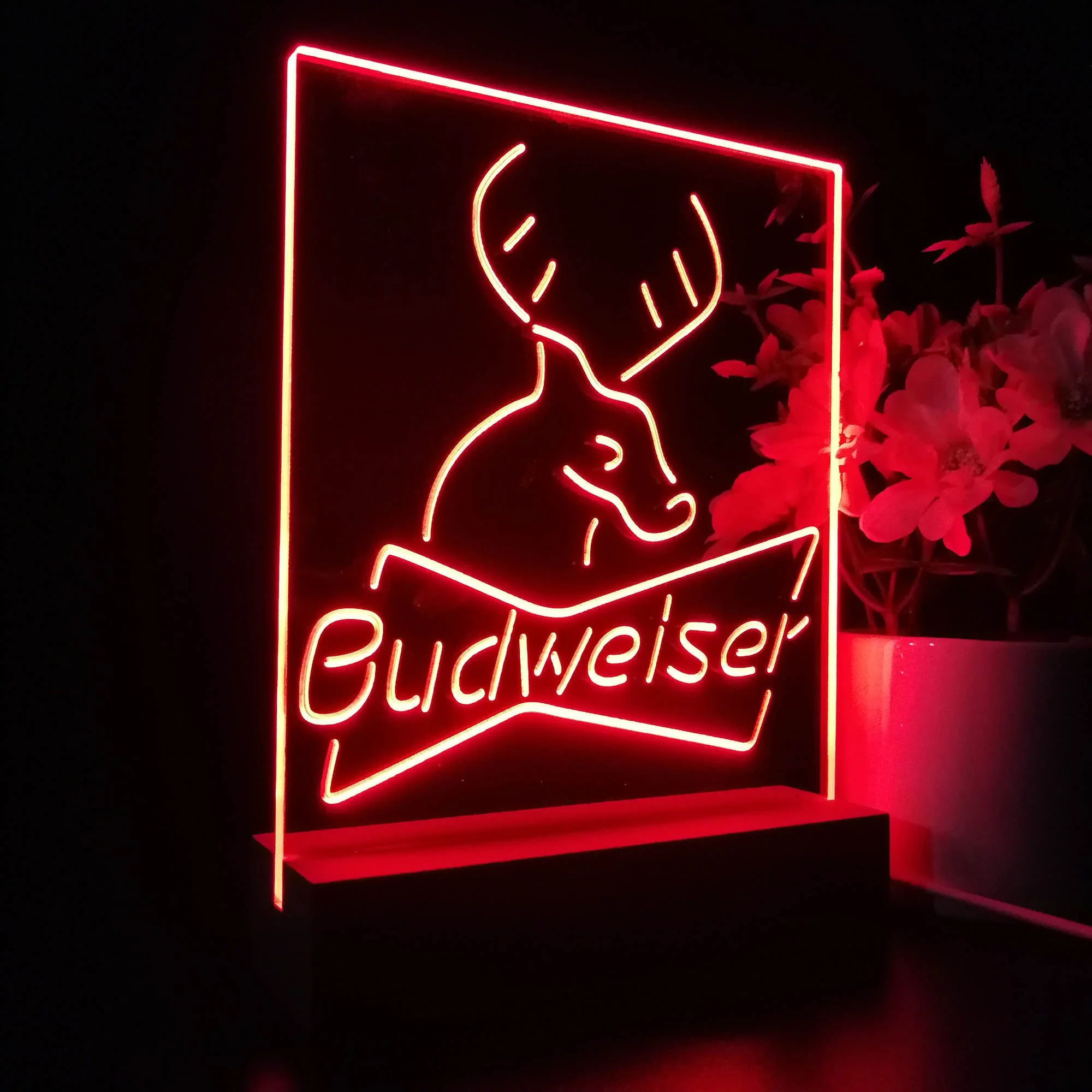 Budweiser Deer Hunting Cabin Night Light Neon Pub Bar Lamp - Image 7