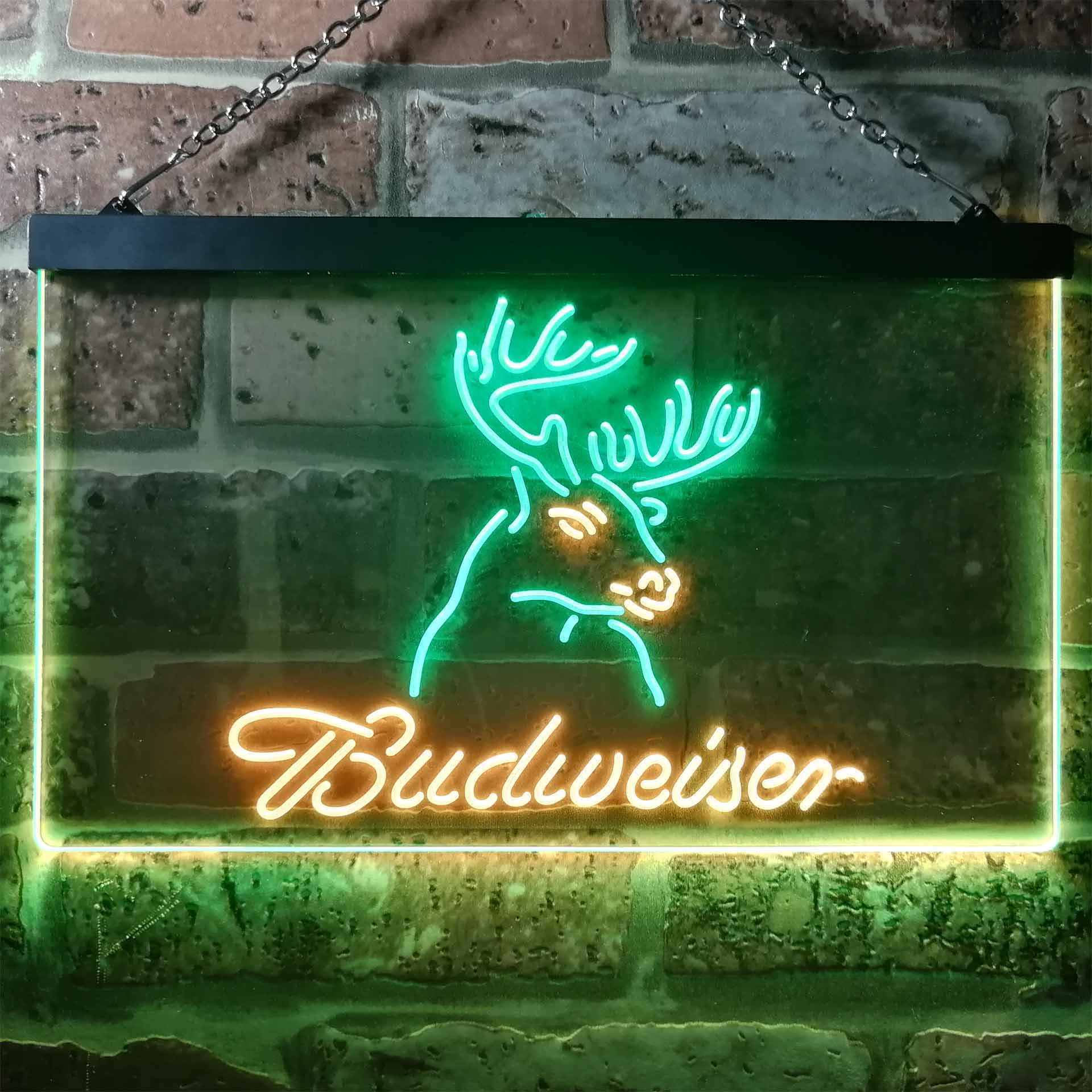 Budweiser Deer Hurt Beer Home Bar Neon Light LED Sign - Image 12