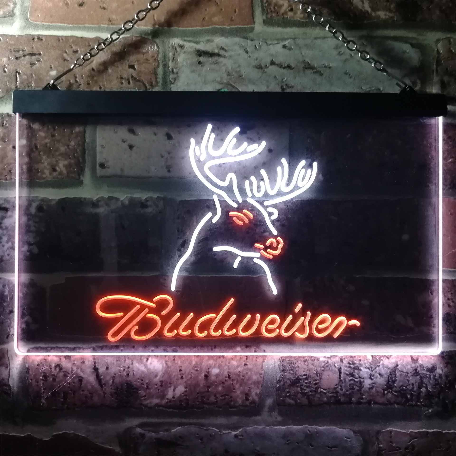 Budweiser Deer Hurt Beer Home Bar Neon Light LED Sign - Image 3
