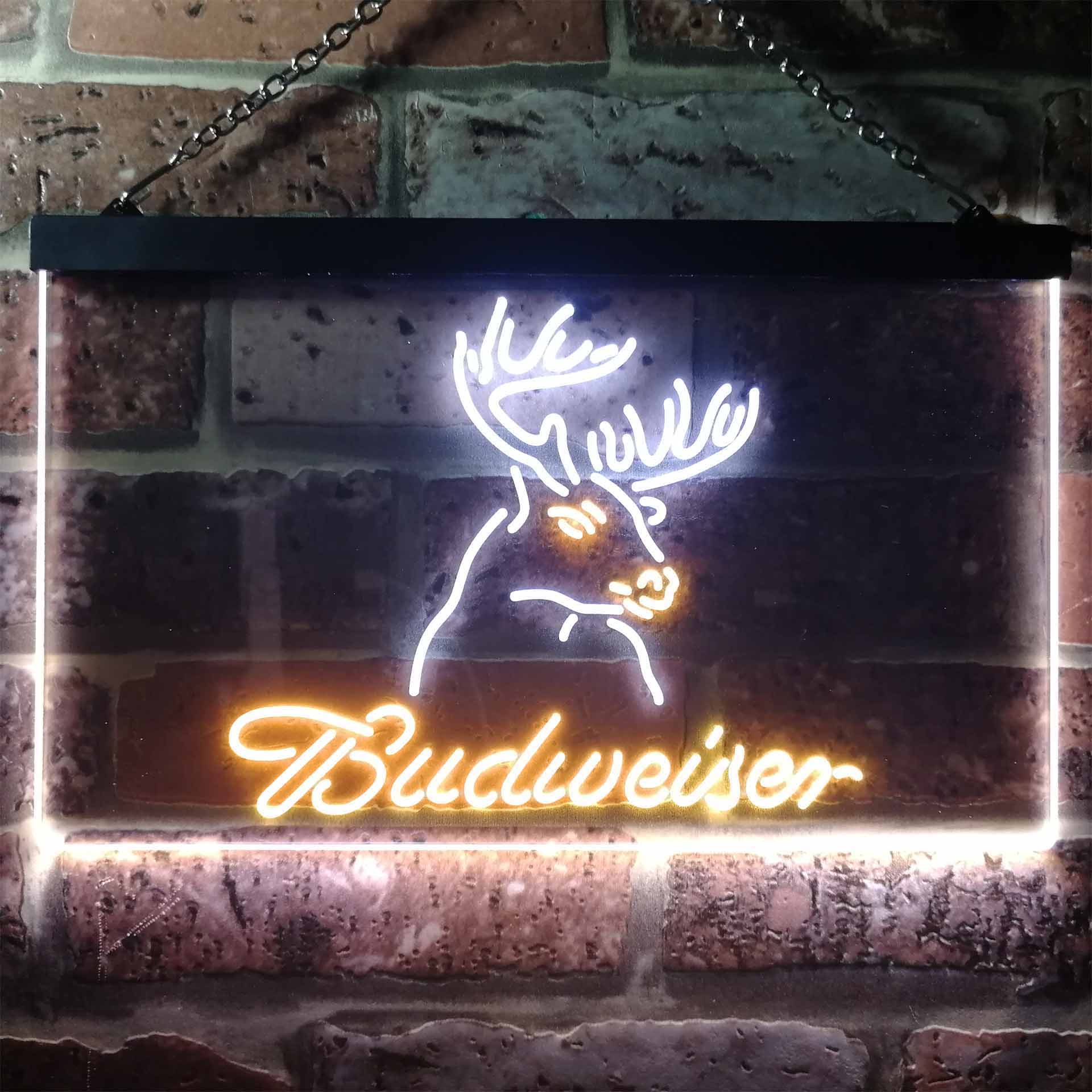 Budweiser Deer Hurt Beer Home Bar Neon Light LED Sign - Image 4