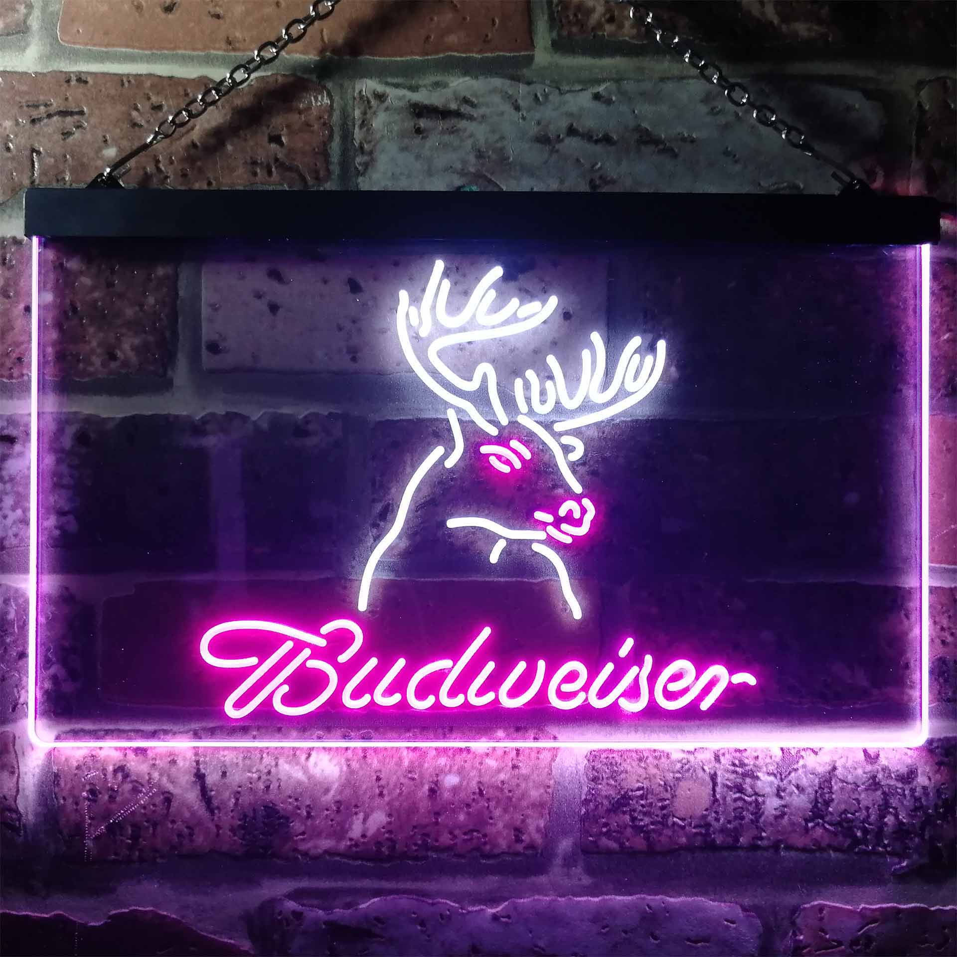 Budweiser Deer Hurt Beer Home Bar Neon Light LED Sign - Image 7
