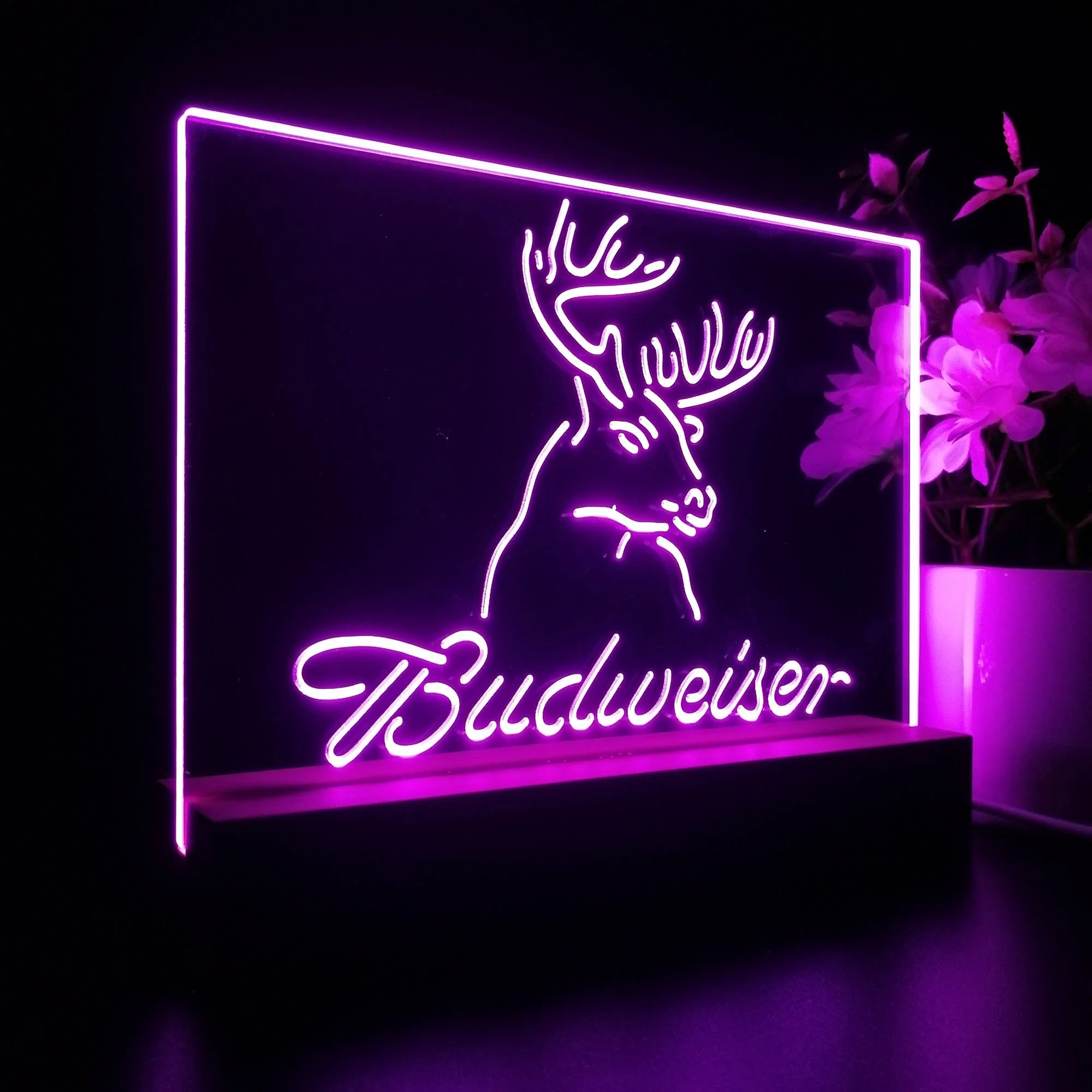 Budweiser Deer Hurt Beer Neon Sign Pub Bar Lamp - Image 5