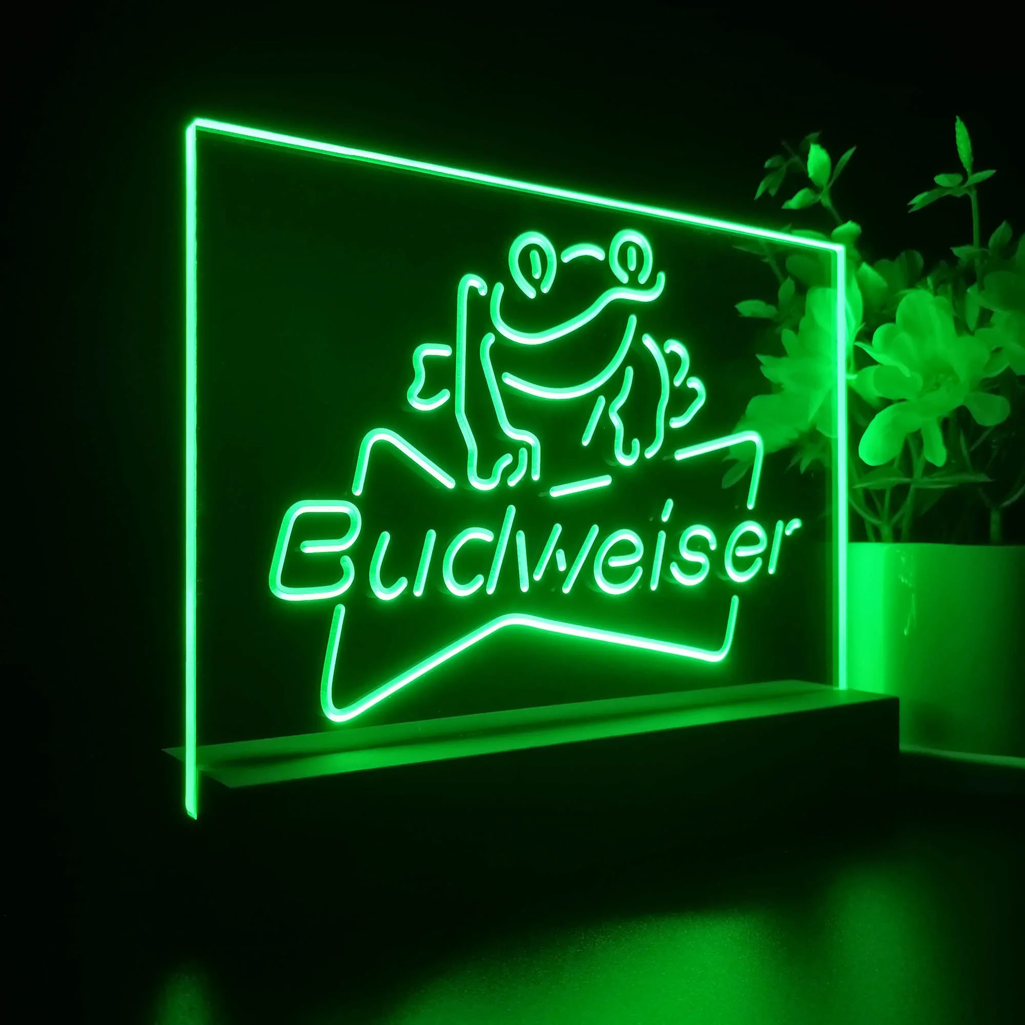 Budweiser Frog Decor Neon Sign Pub Bar Lamp - Image 6