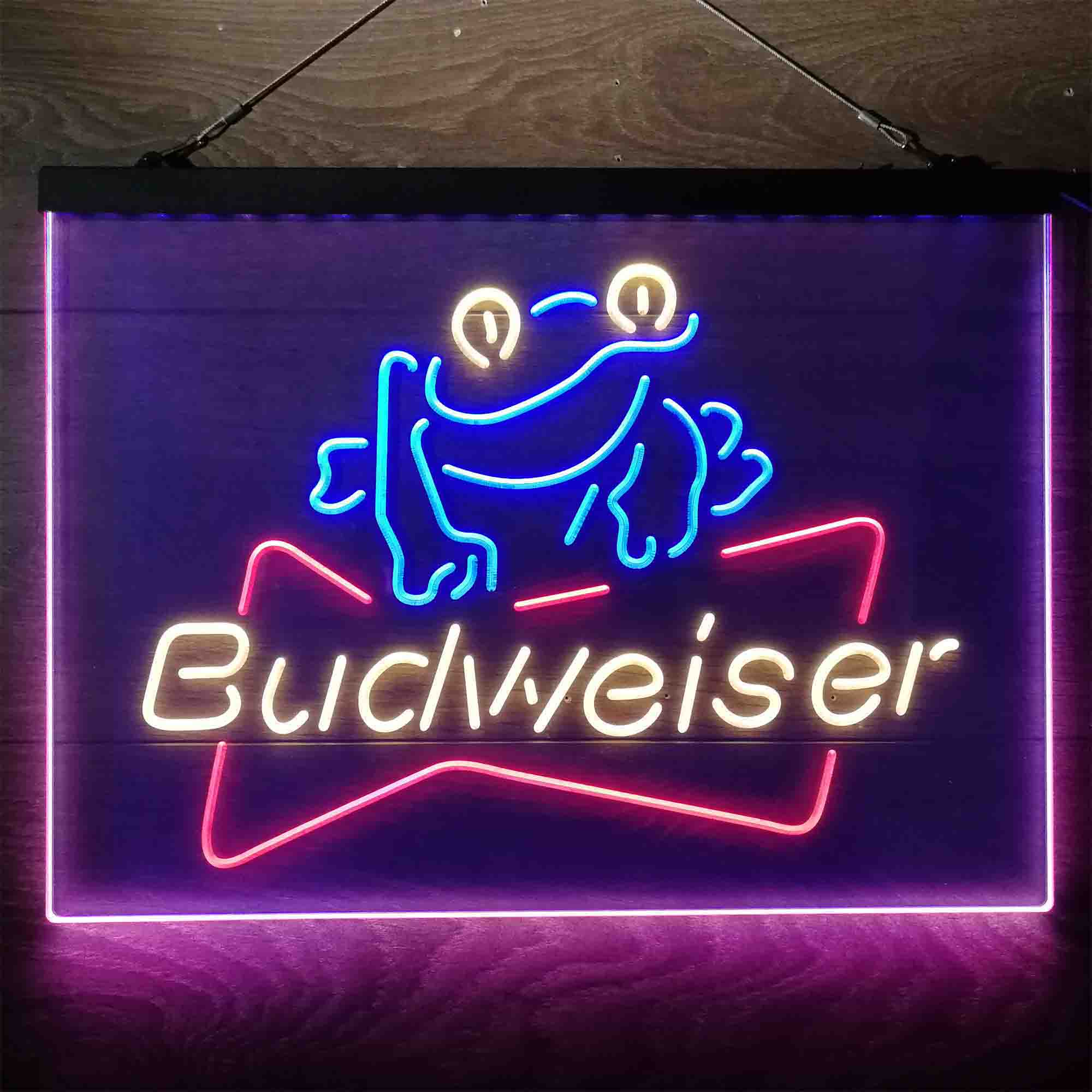 Budweiser Frog Neon 3-Color LED Sign - Image 5