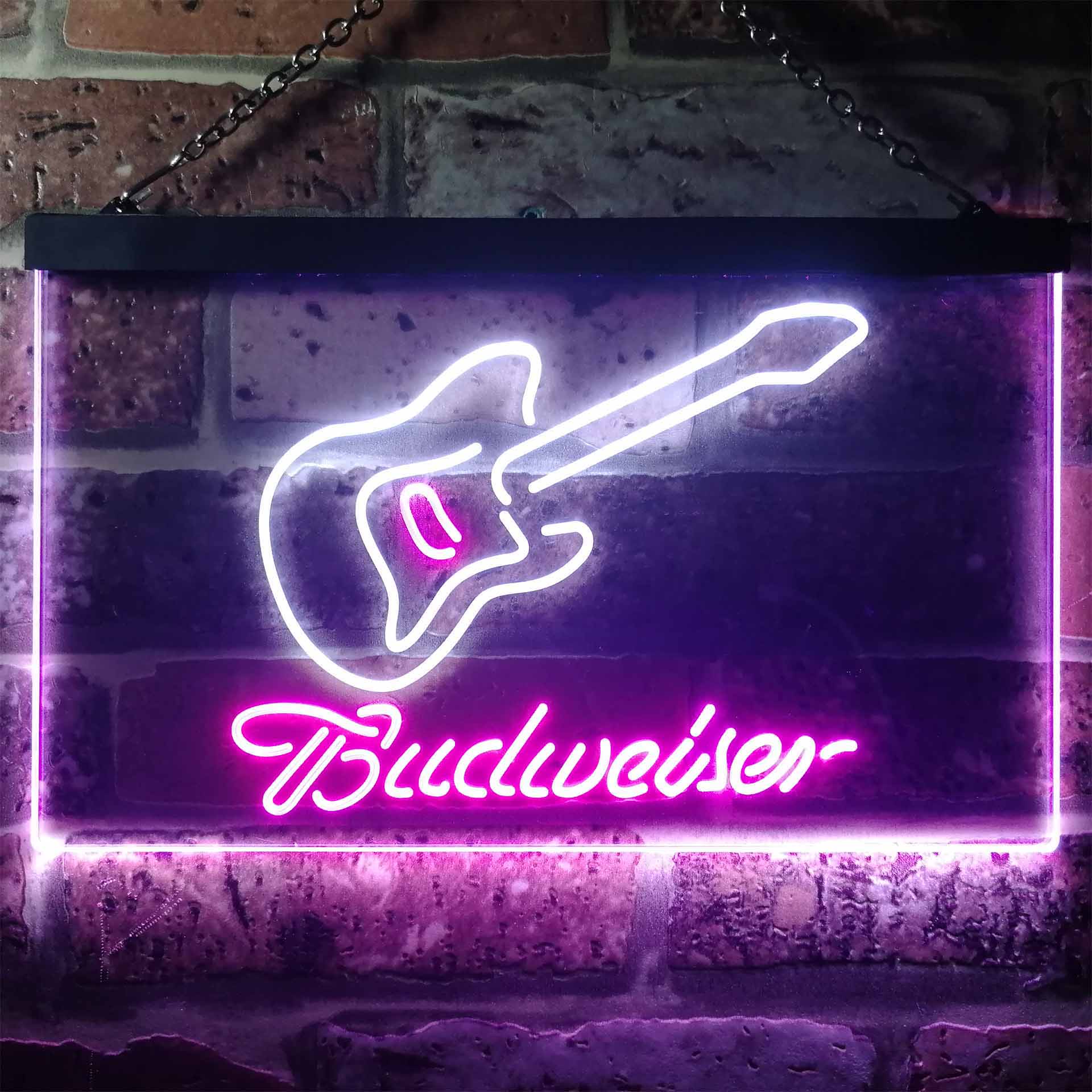 Budweiser Guitar Home Bar Neon Light LED Sign - Image 3