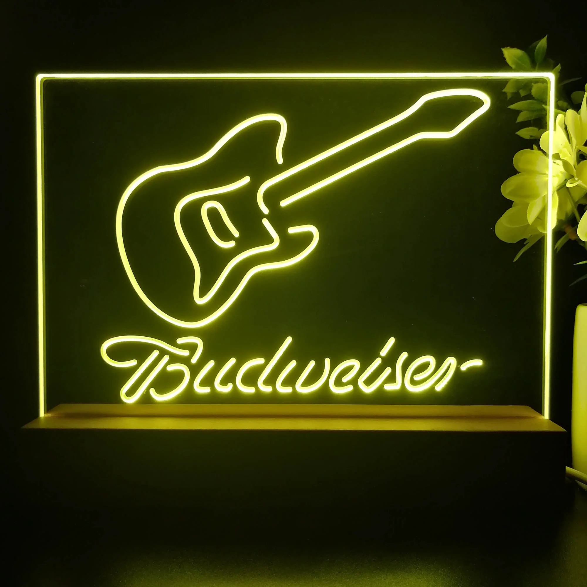 Budweiser Guitar Neon Sign Pub Bar Lamp - Image 2