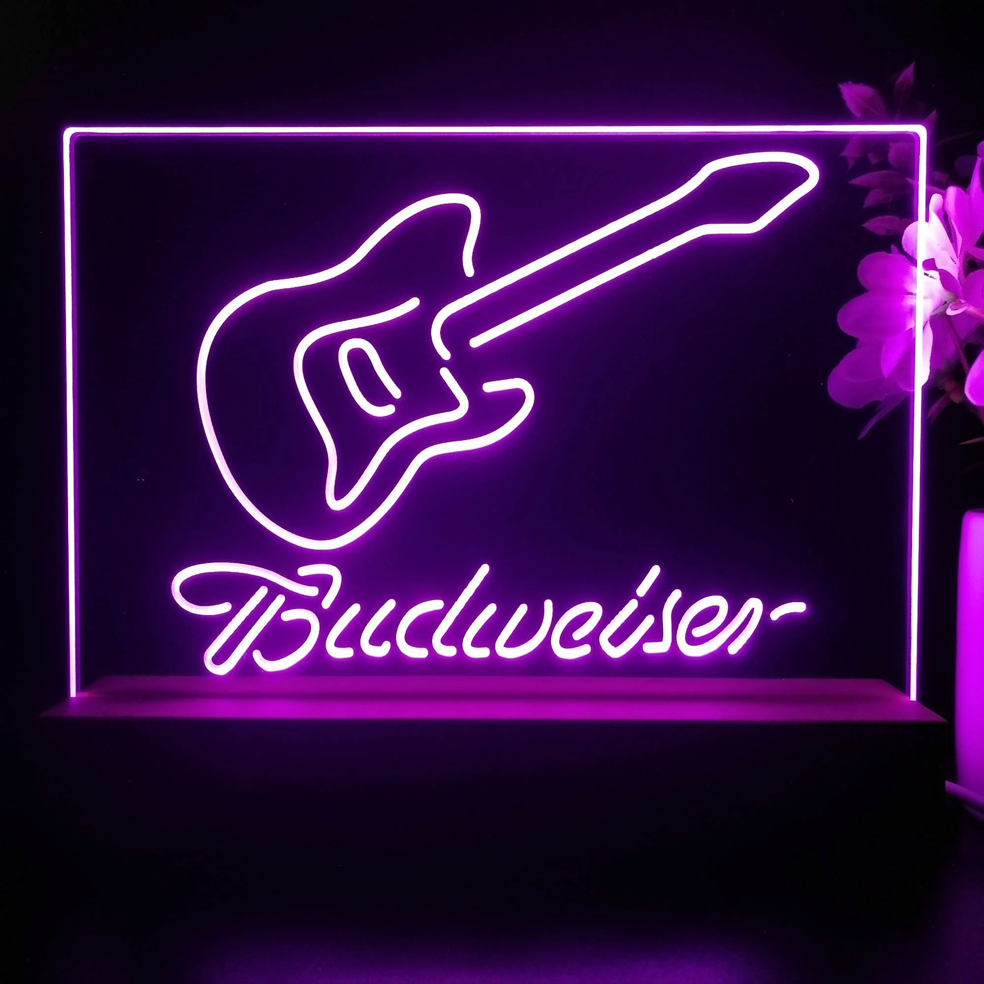 Budweiser Guitar Neon Sign Pub Bar Lamp - Image 4