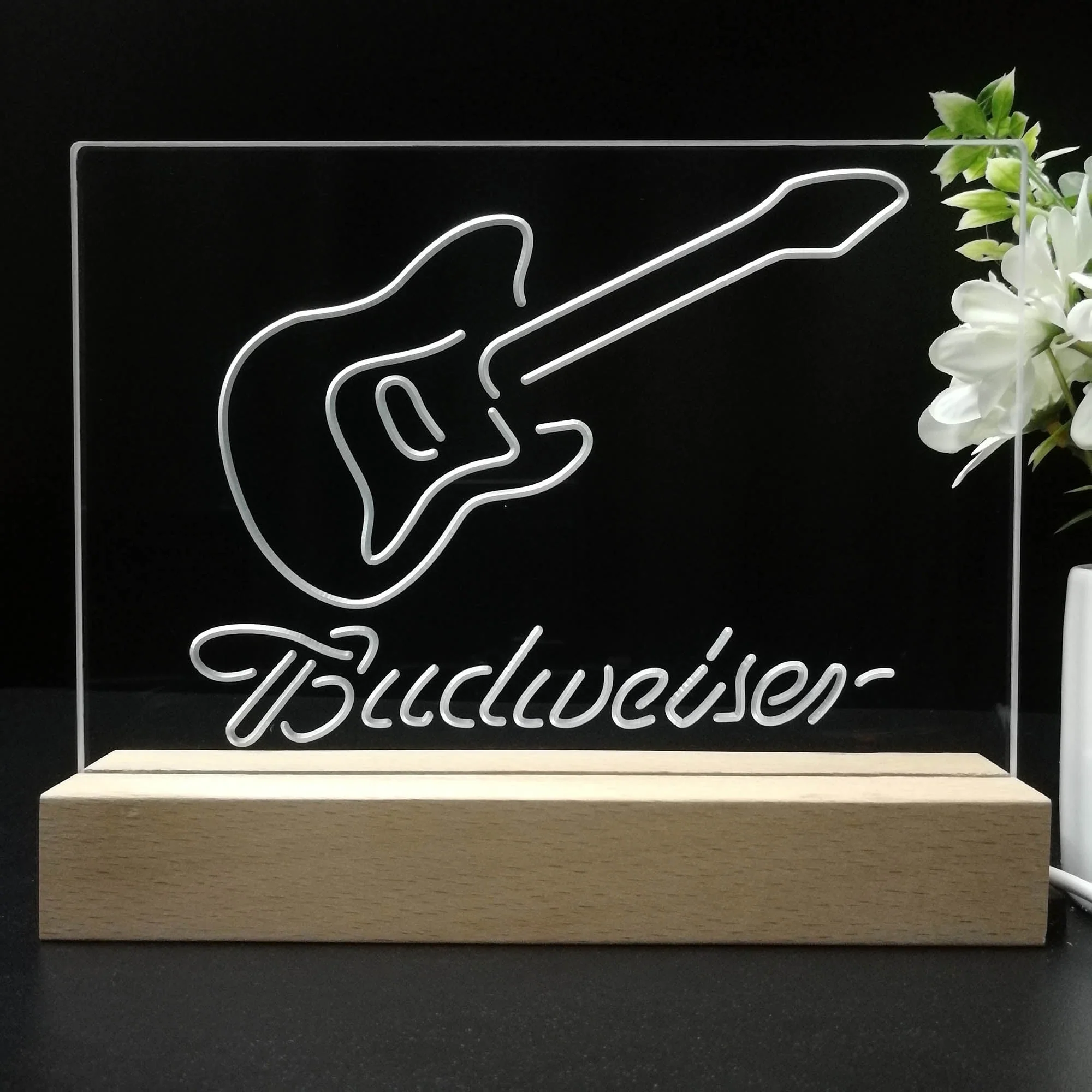 Budweiser Guitar Neon Sign Pub Bar Lamp - Image 8