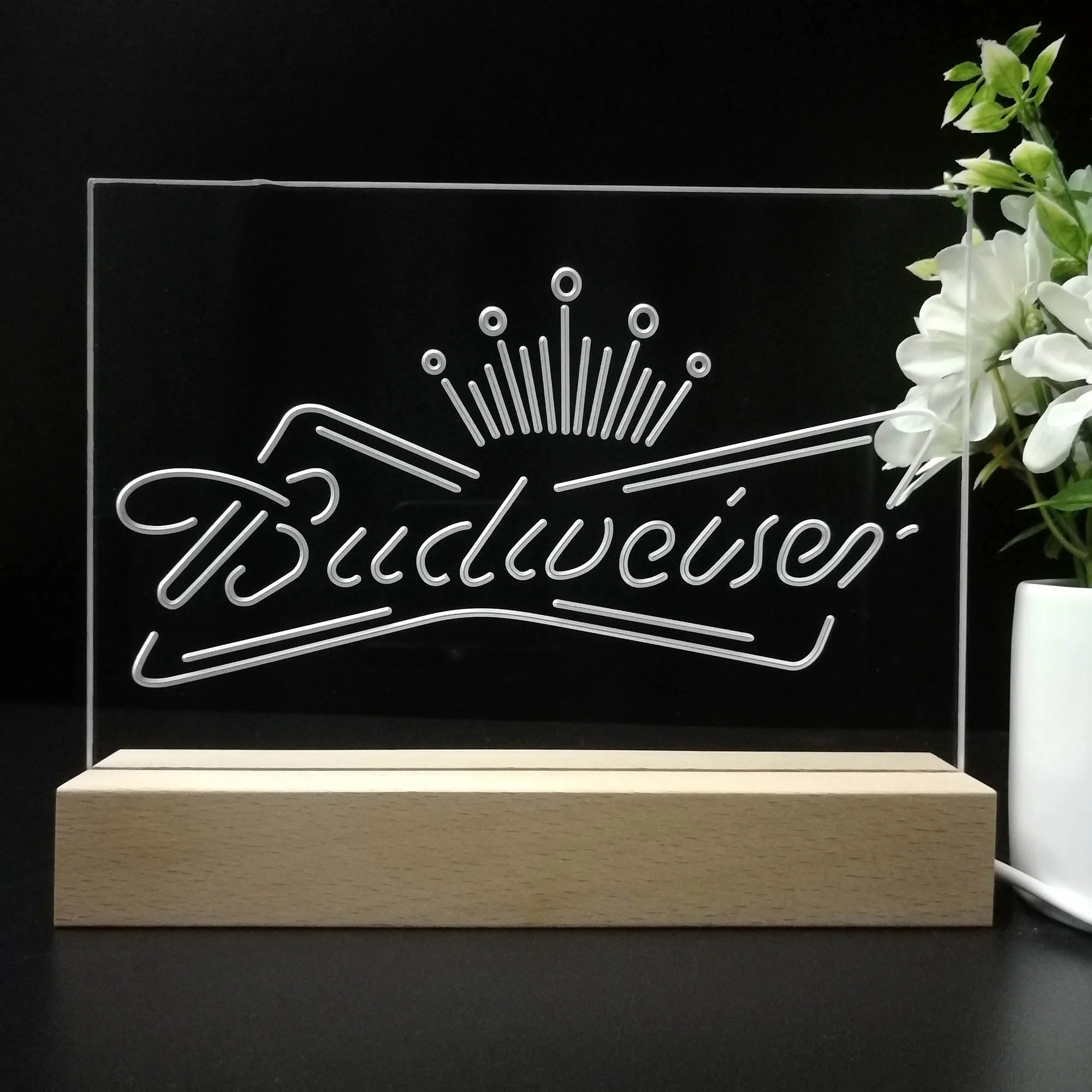 Budweiser King Neon Sign Pub Bar Lamp - Image 8