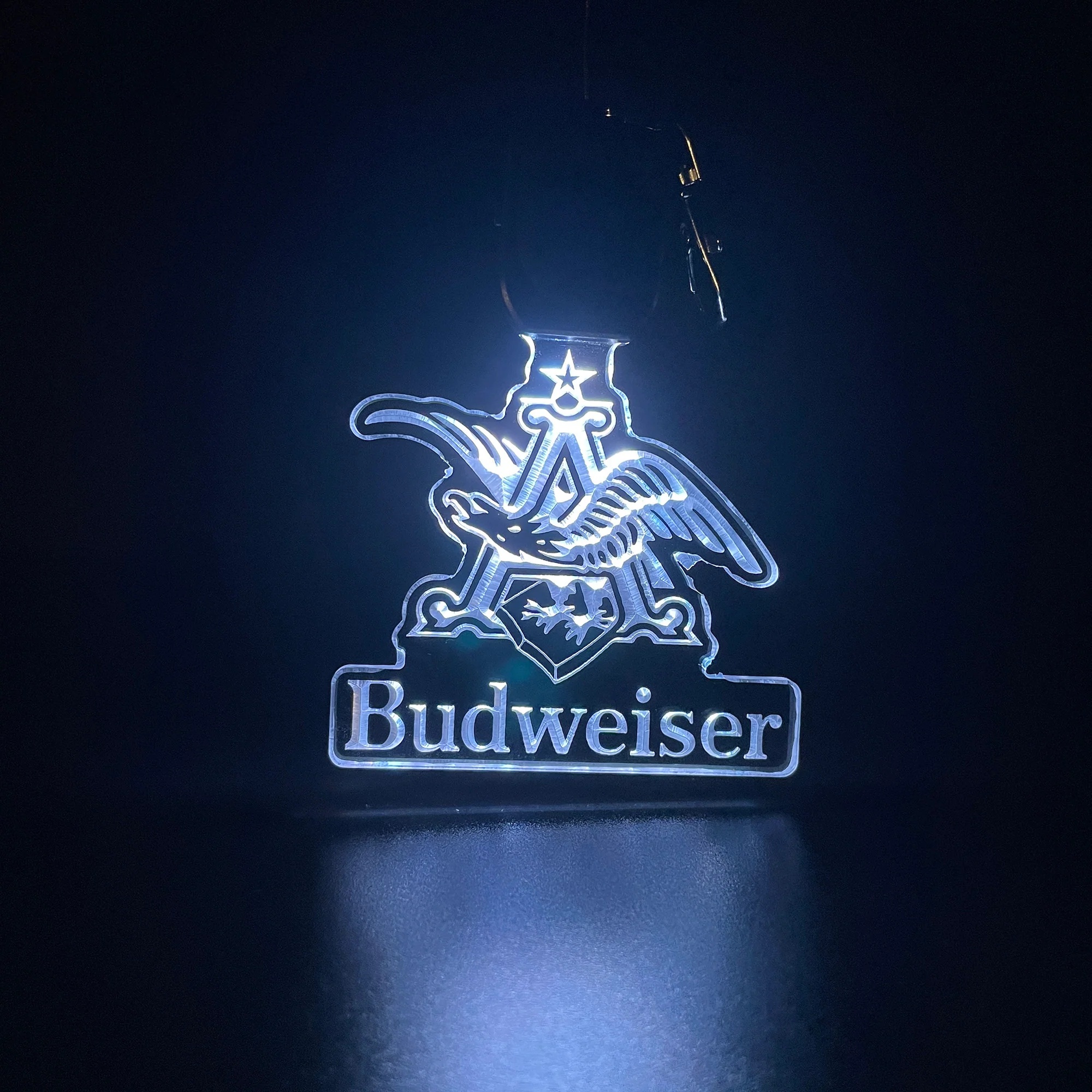 Budweiser LED Light Acrylic Keychain , Christmas Tree Ornament - Image 2