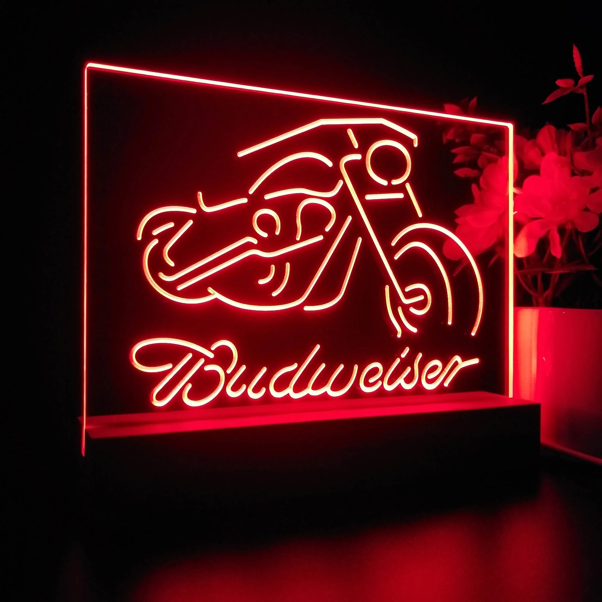 Budweiser Motorcycle Garage Neon Sign Pub Bar Lamp - Image 7