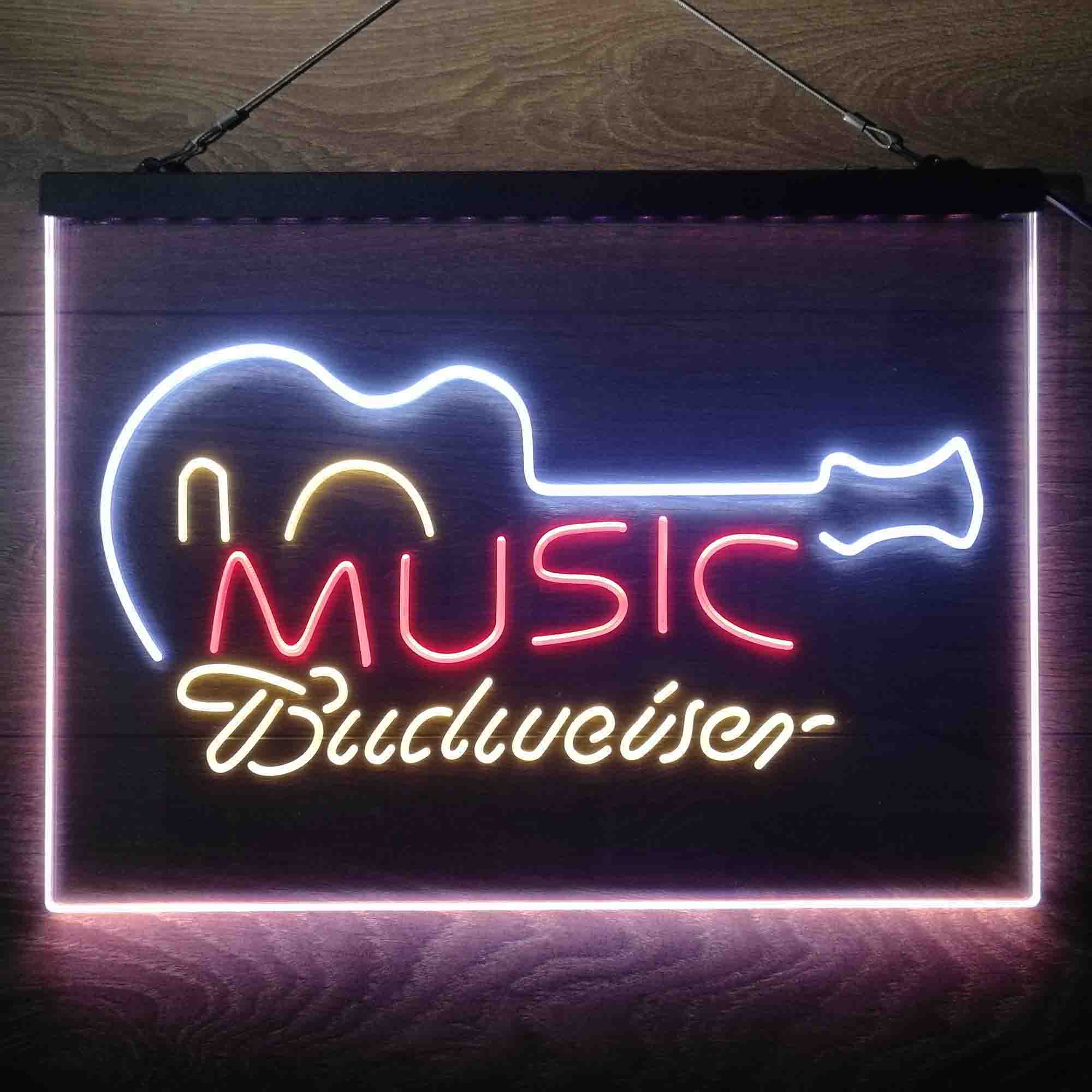 Budweiser Music Guitar Neon 3-Color LED Sign - Image 13