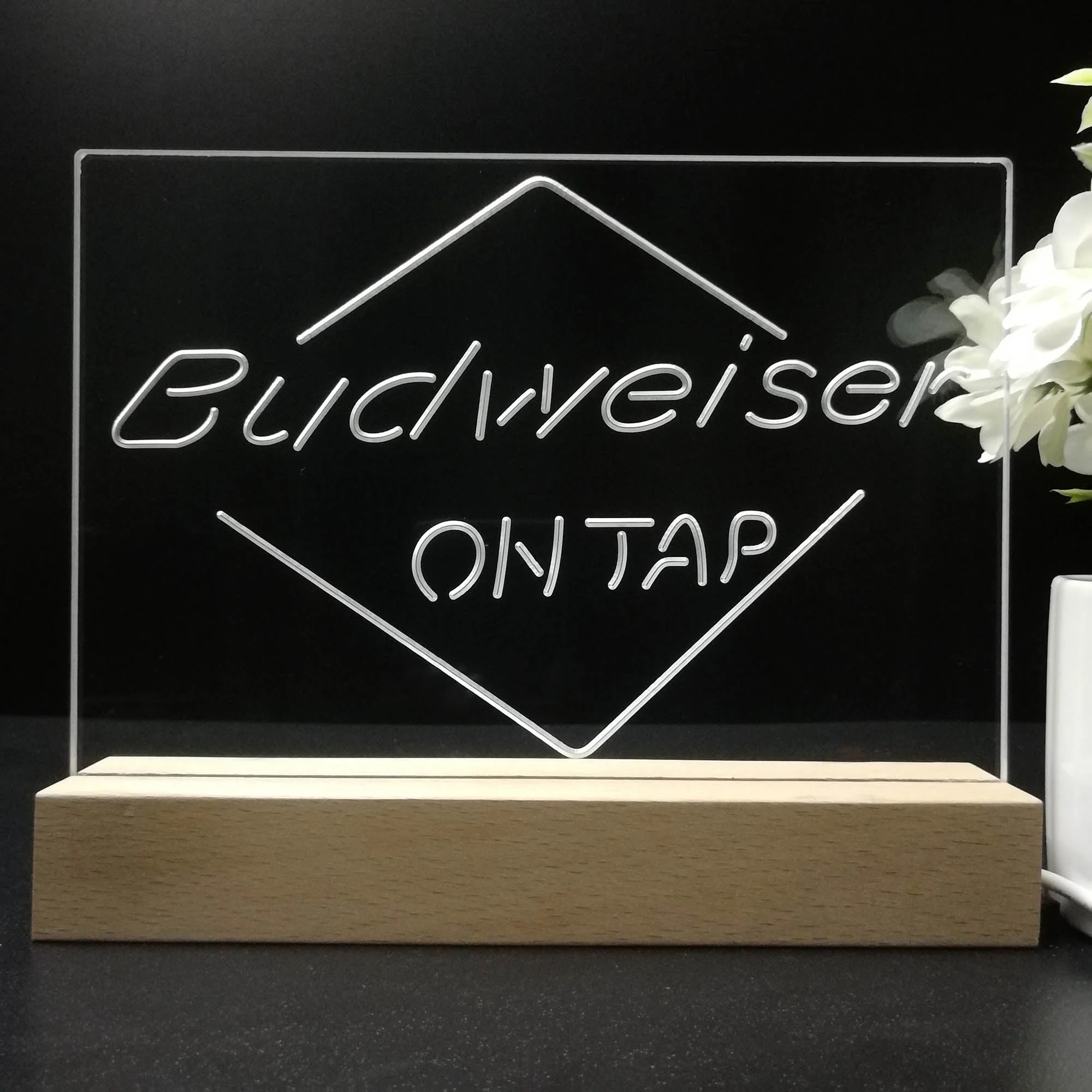 Budweiser On Tap Beer Neon Sign Pub Bar Lamp - Image 8