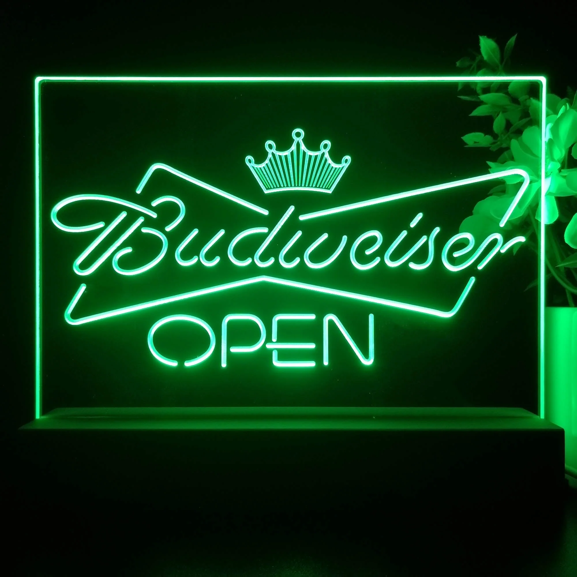 Budweiser Open Home Bar Neon Sign Pub Bar Lamp