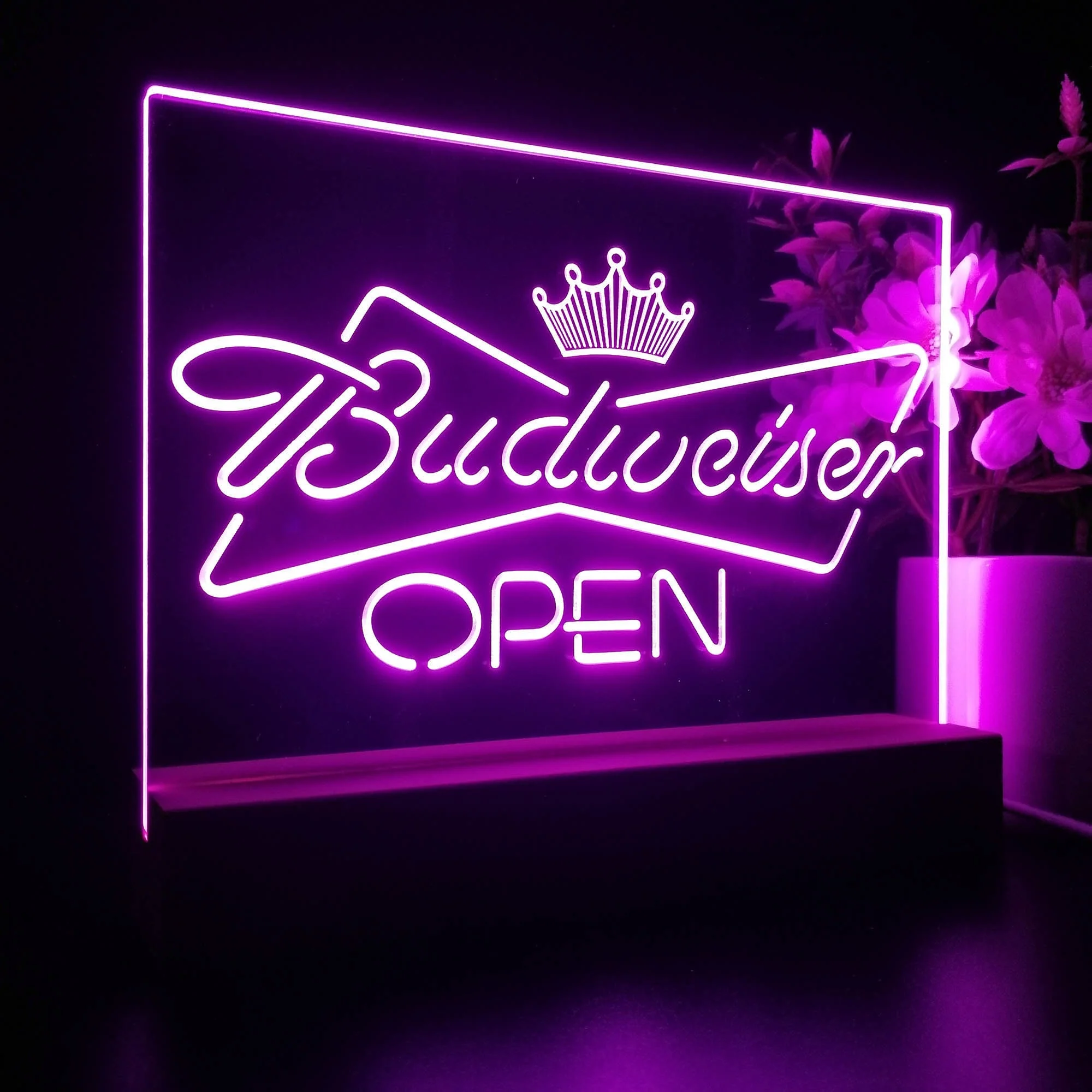 Budweiser Open Home Bar Neon Sign Pub Bar Lamp - Image 5