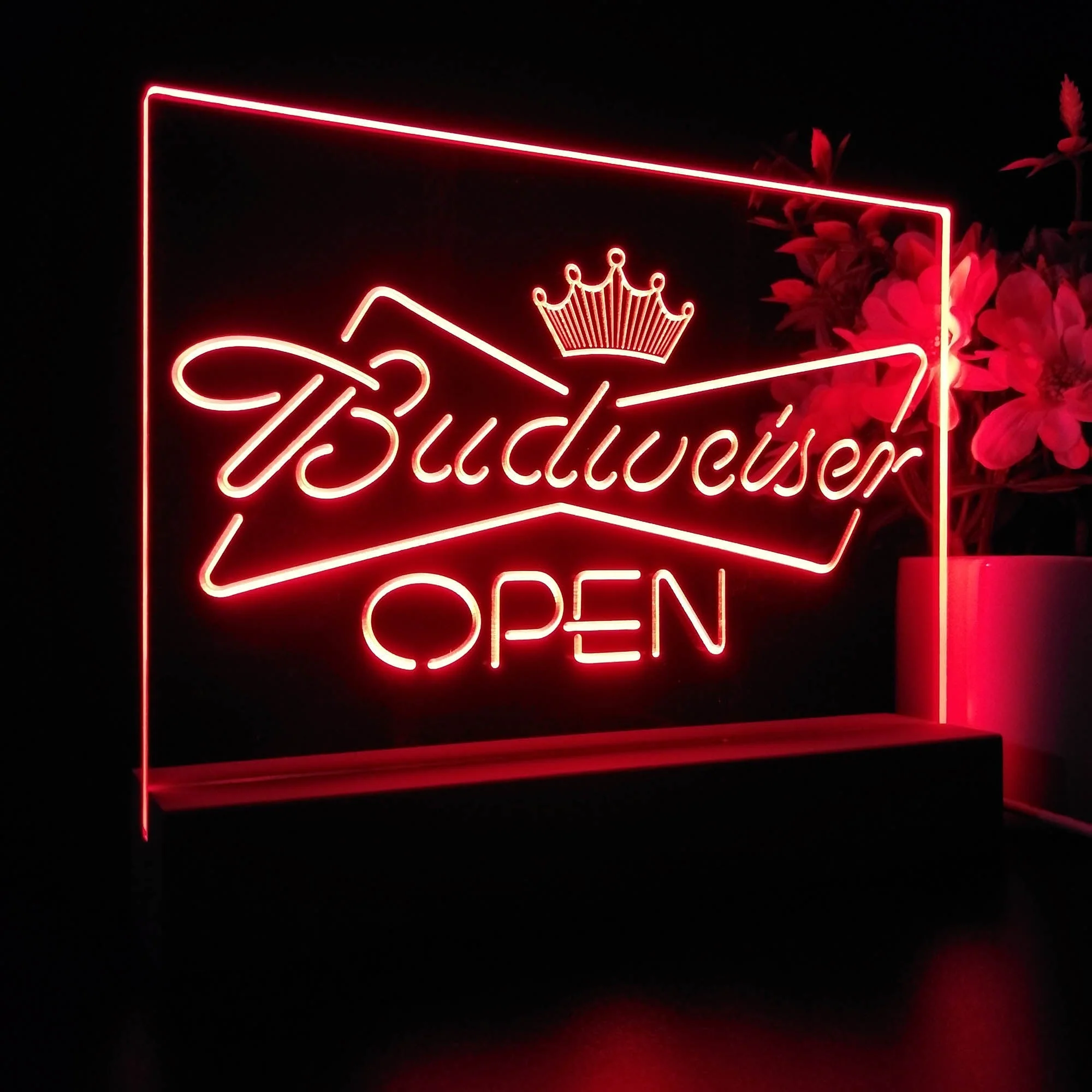 Budweiser Open Home Bar Neon Sign Pub Bar Lamp - Image 7