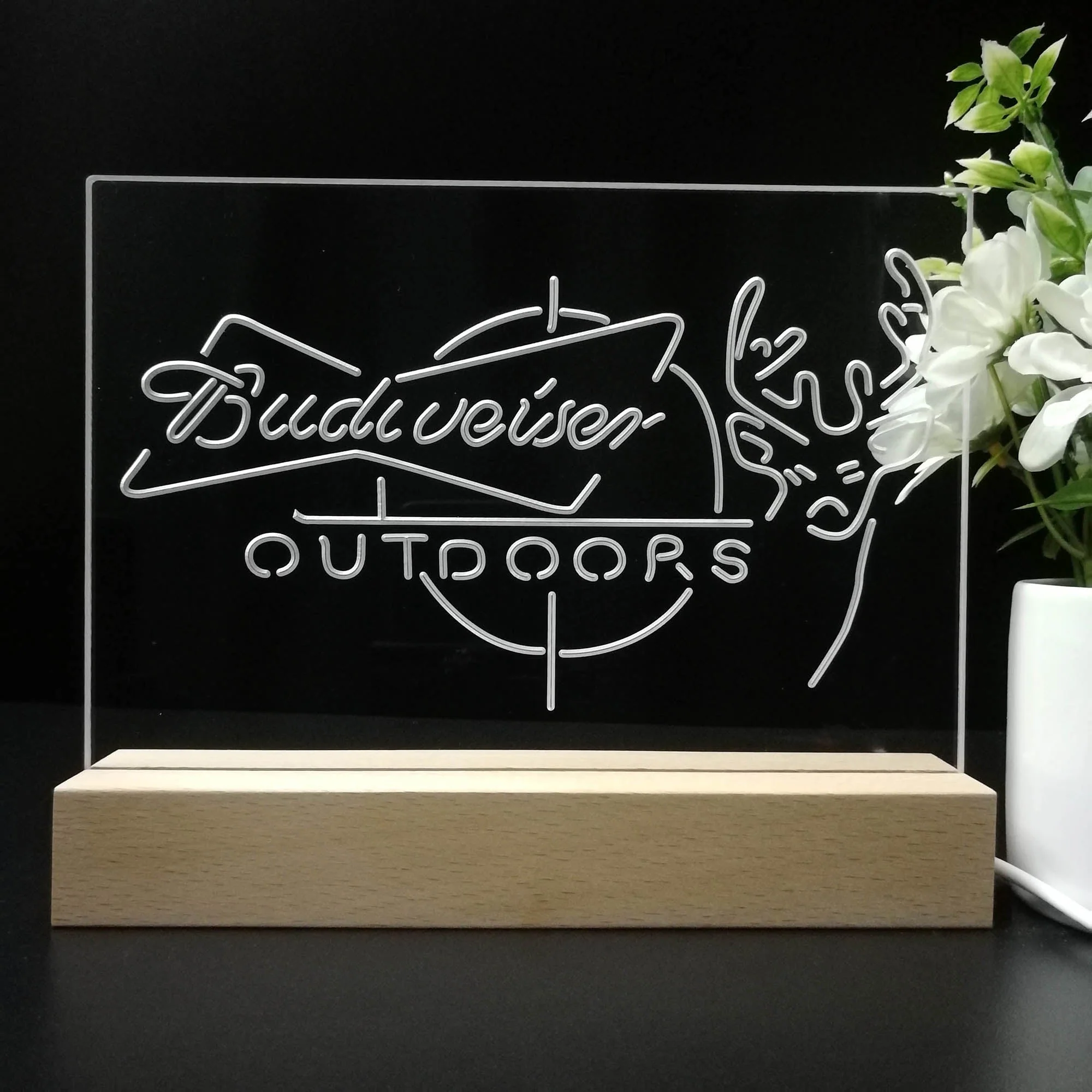 Budweiser Outdoor Hunting Cabin Neon Sign Pub Bar Lamp - Image 8