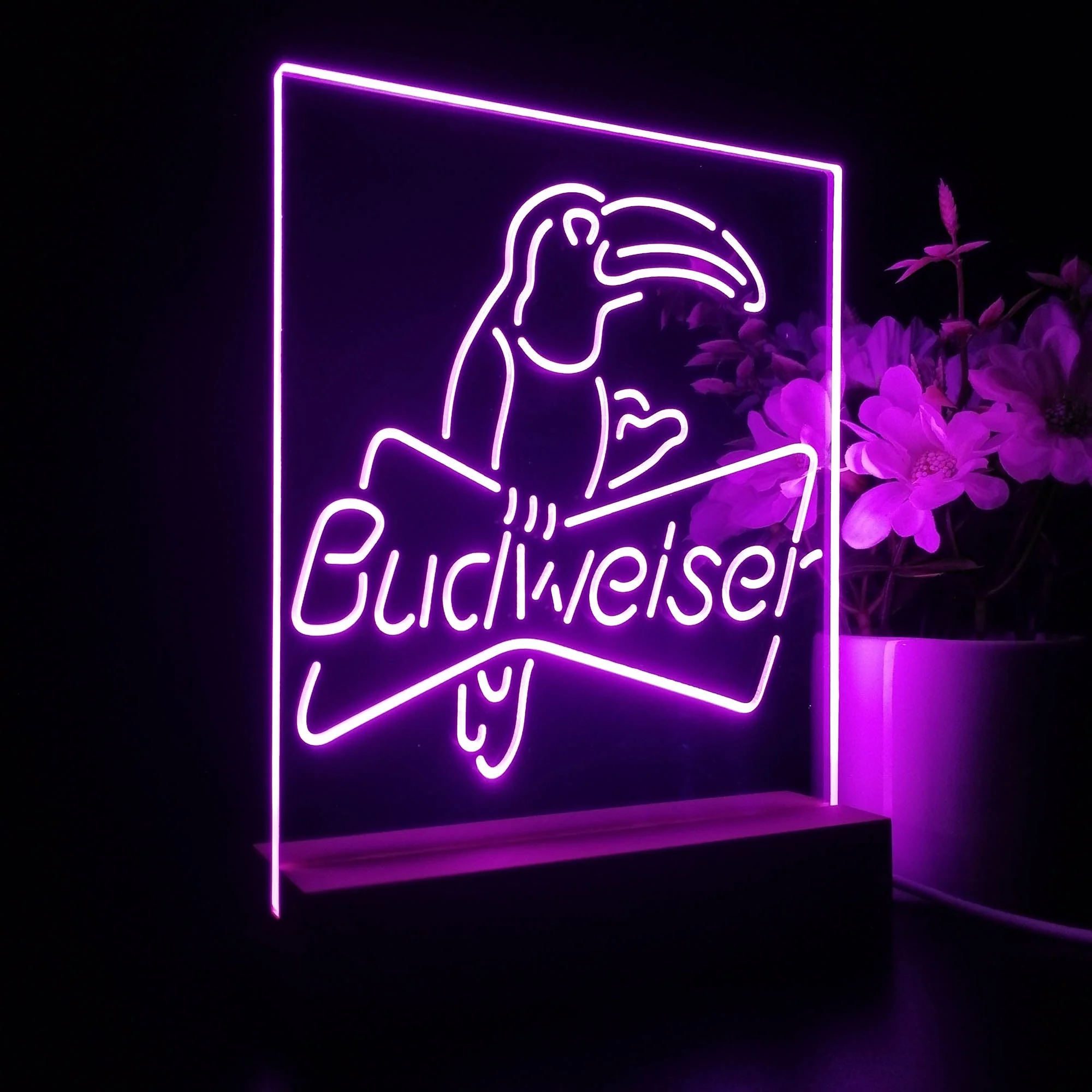 Budweiser Parrot Bar 3D Illusion Night Light Desk Lamp - Image 7