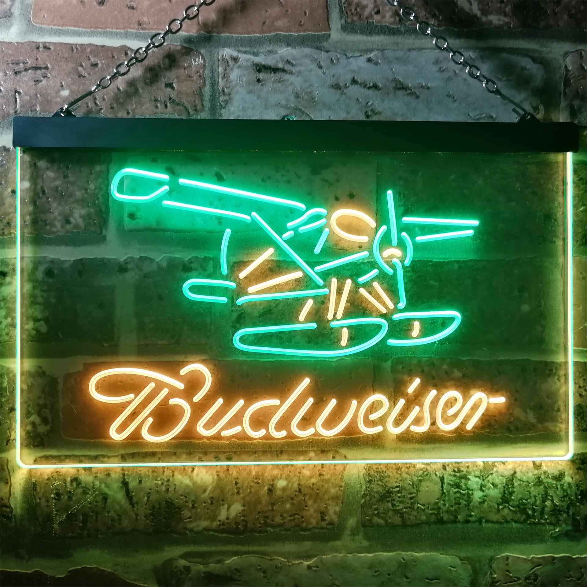 Budweiser Plane Game Room Home Bar Neon Light LED Sign - Image 13