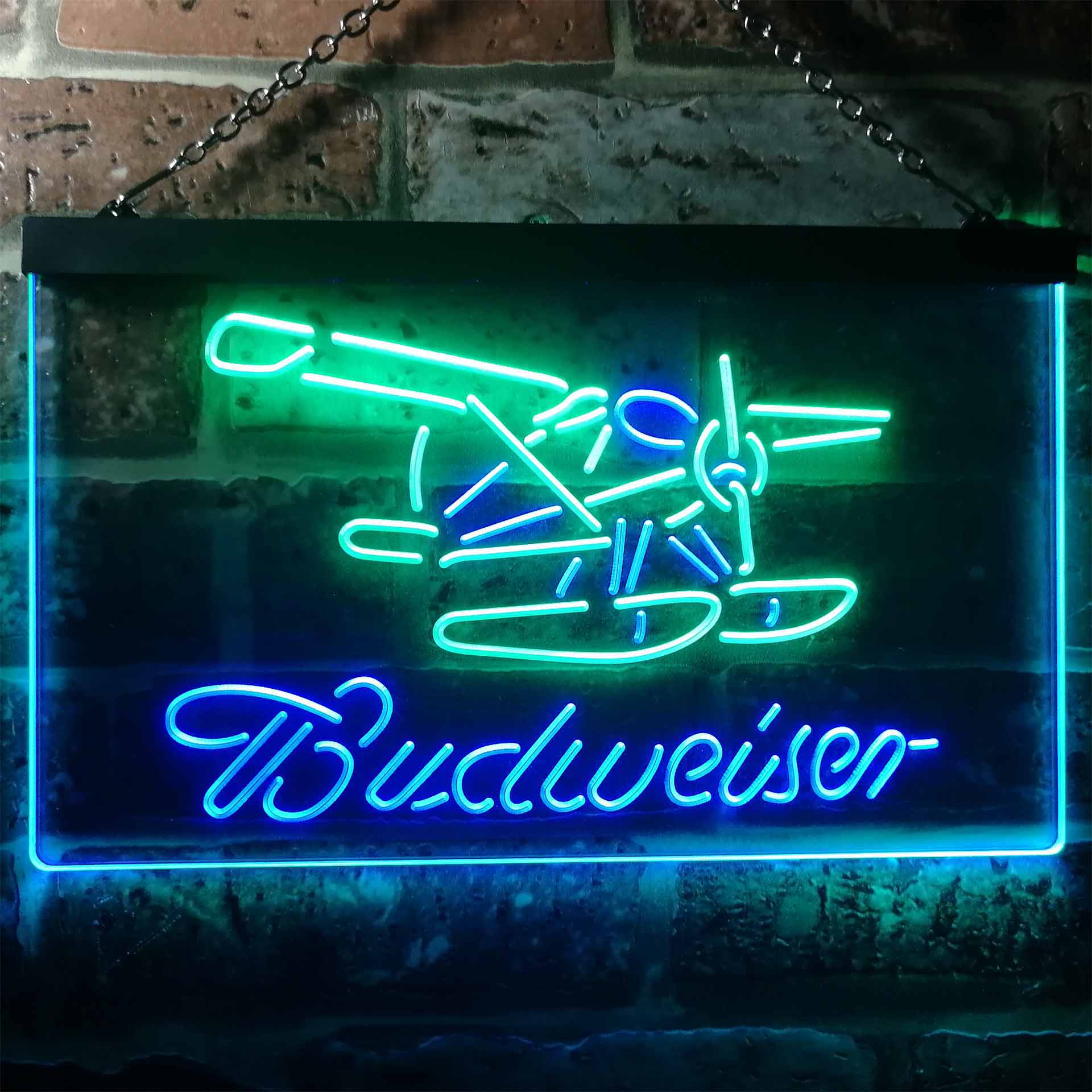 Budweiser Plane Game Room Home Bar Neon Light LED Sign - Image 5