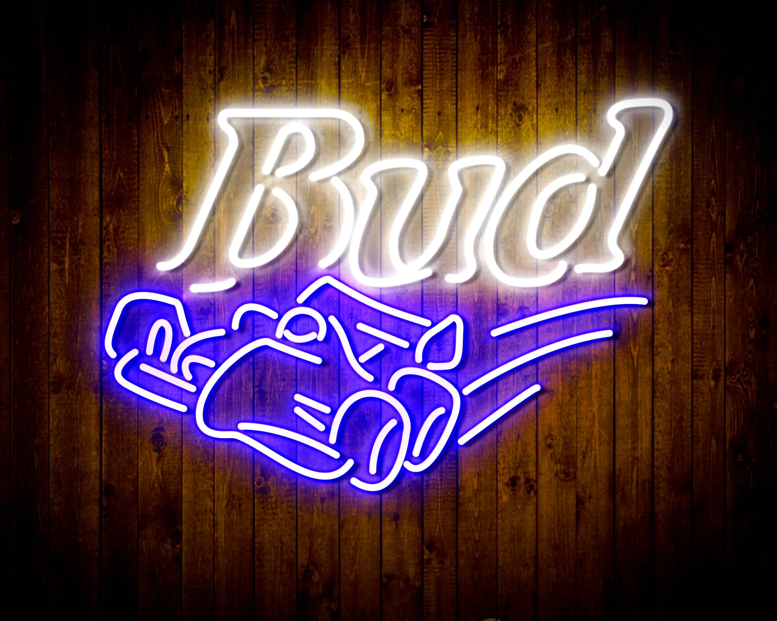Budweiser Race Car Handmade Neon Flex LED Sign - Image 14