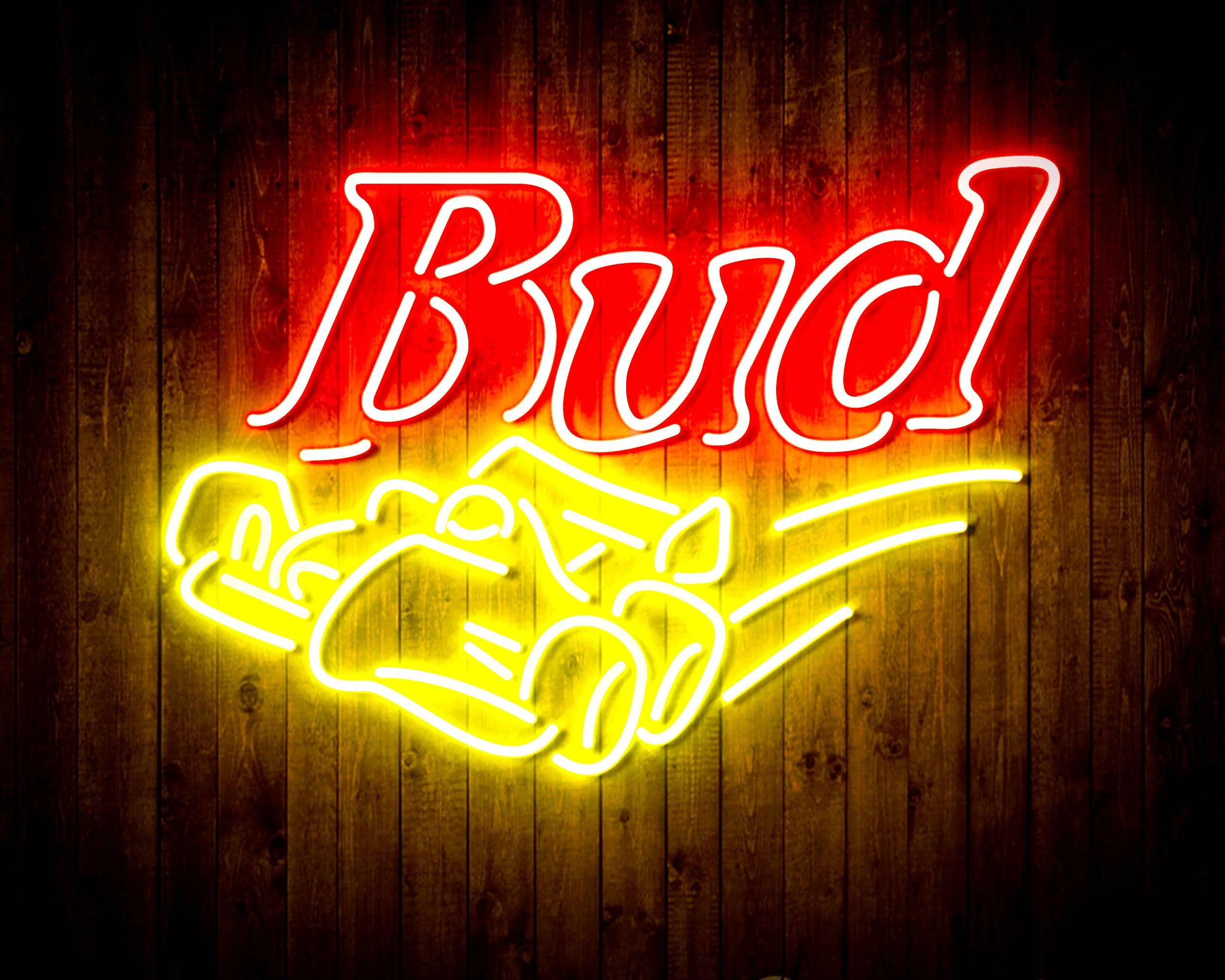 Budweiser Race Car Handmade Neon Flex LED Sign - Image 16