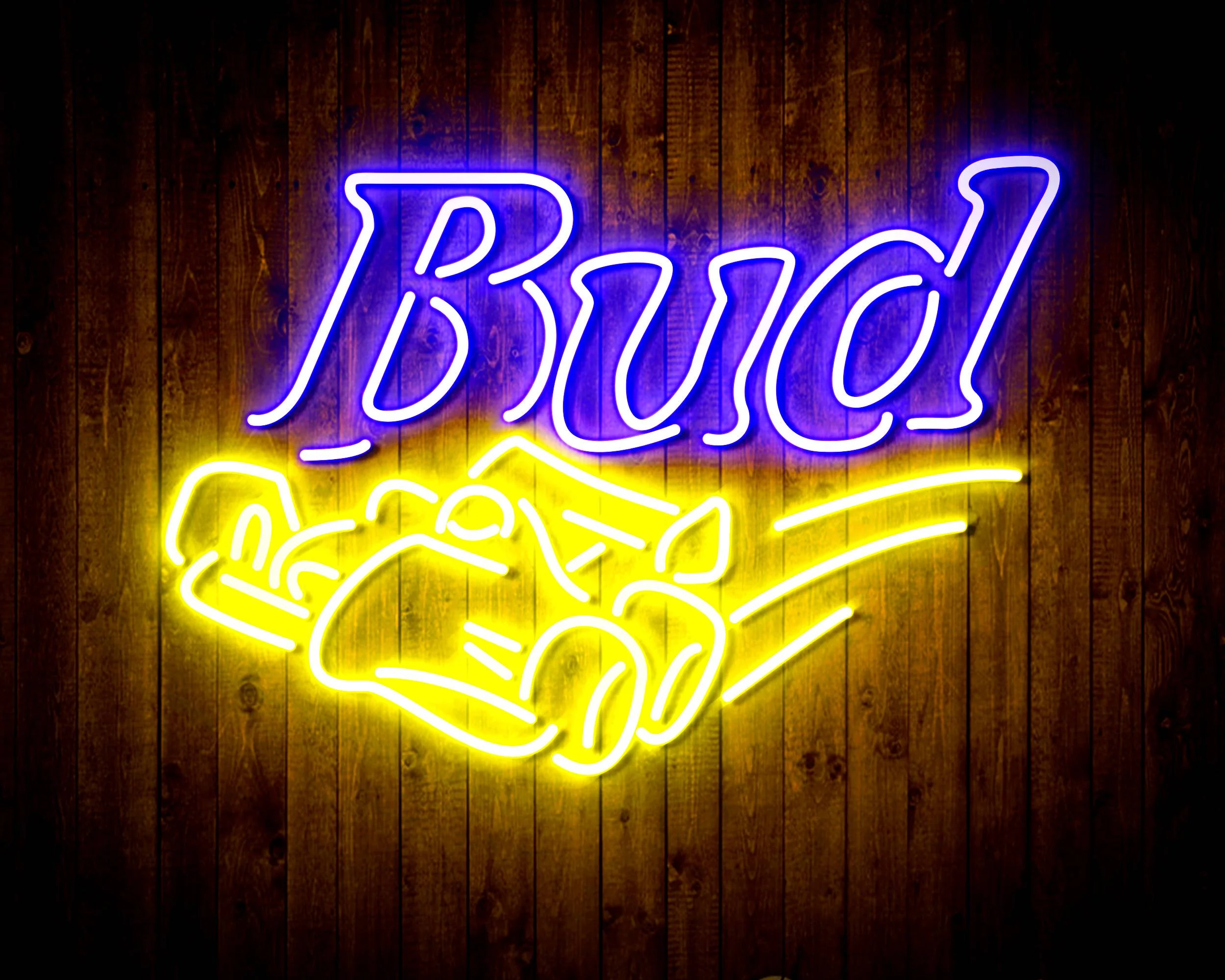 Budweiser Race Car Handmade Neon Flex LED Sign - Image 17