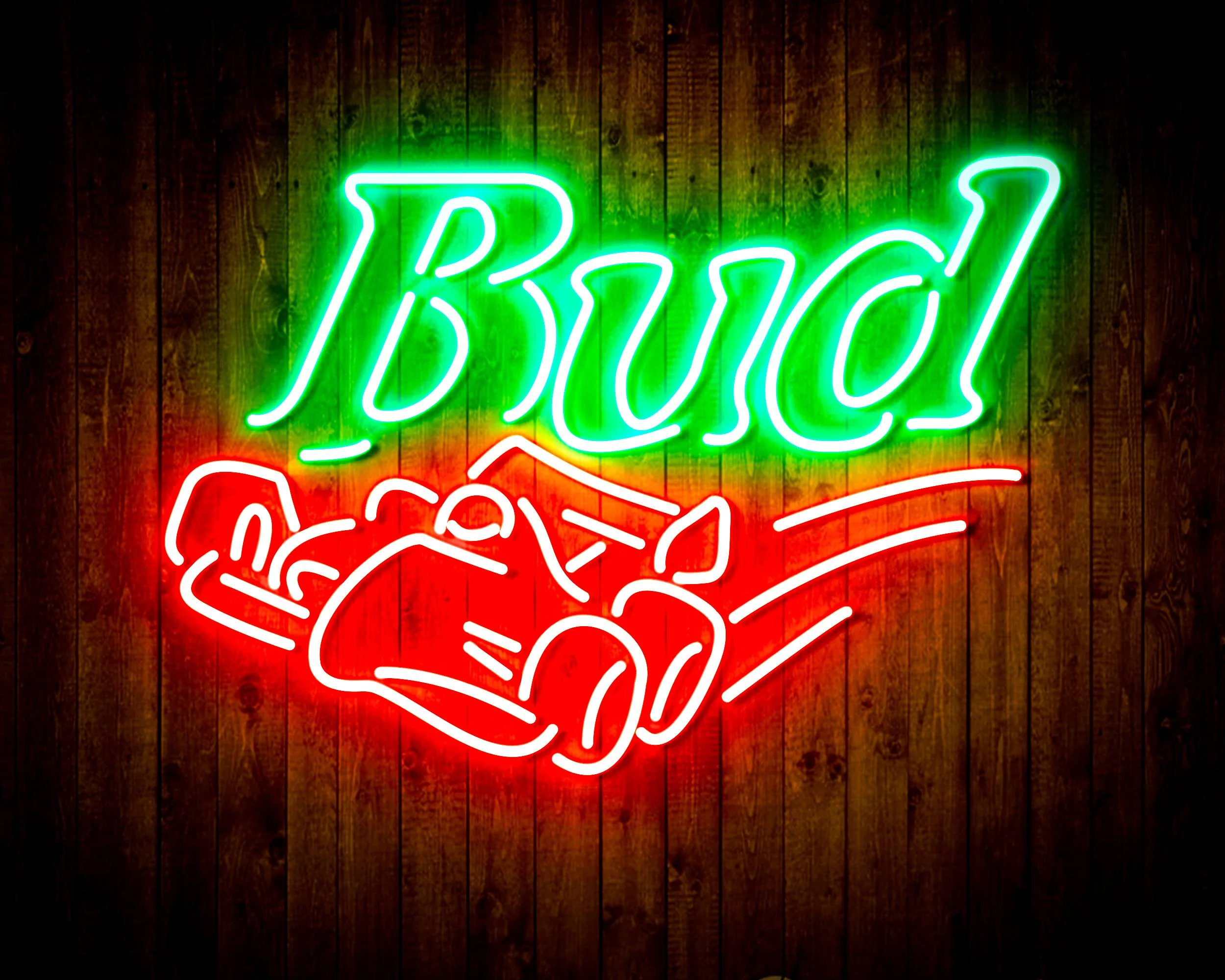 Budweiser Race Car Handmade Neon Flex LED Sign - Image 21