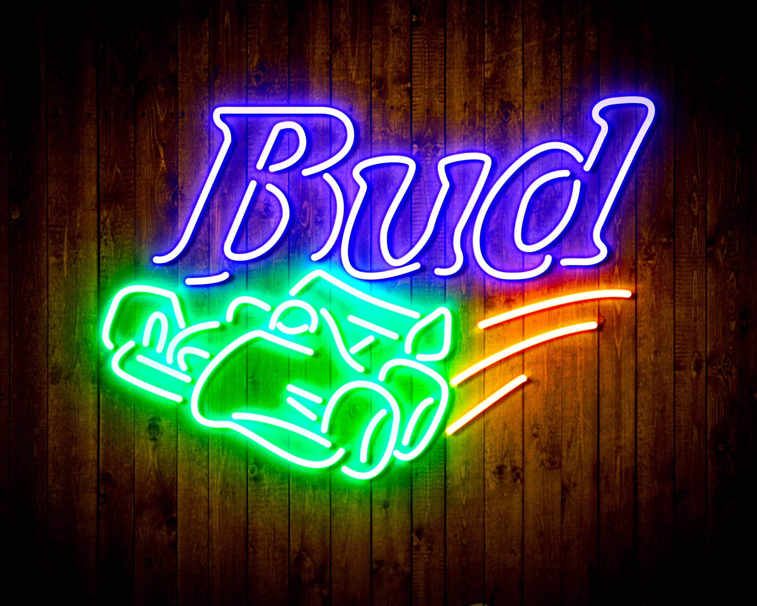 Budweiser Race Car Handmade Neon Flex LED Sign - Image 9