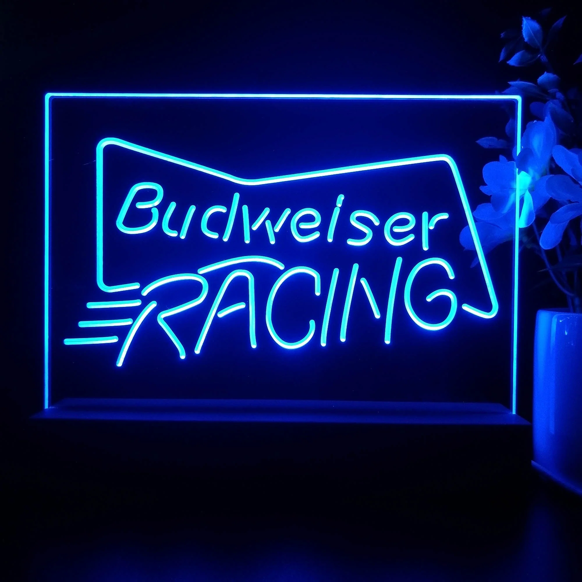 Budweiser Racing Car Neon Sign Pub Bar Lamp - Image 4