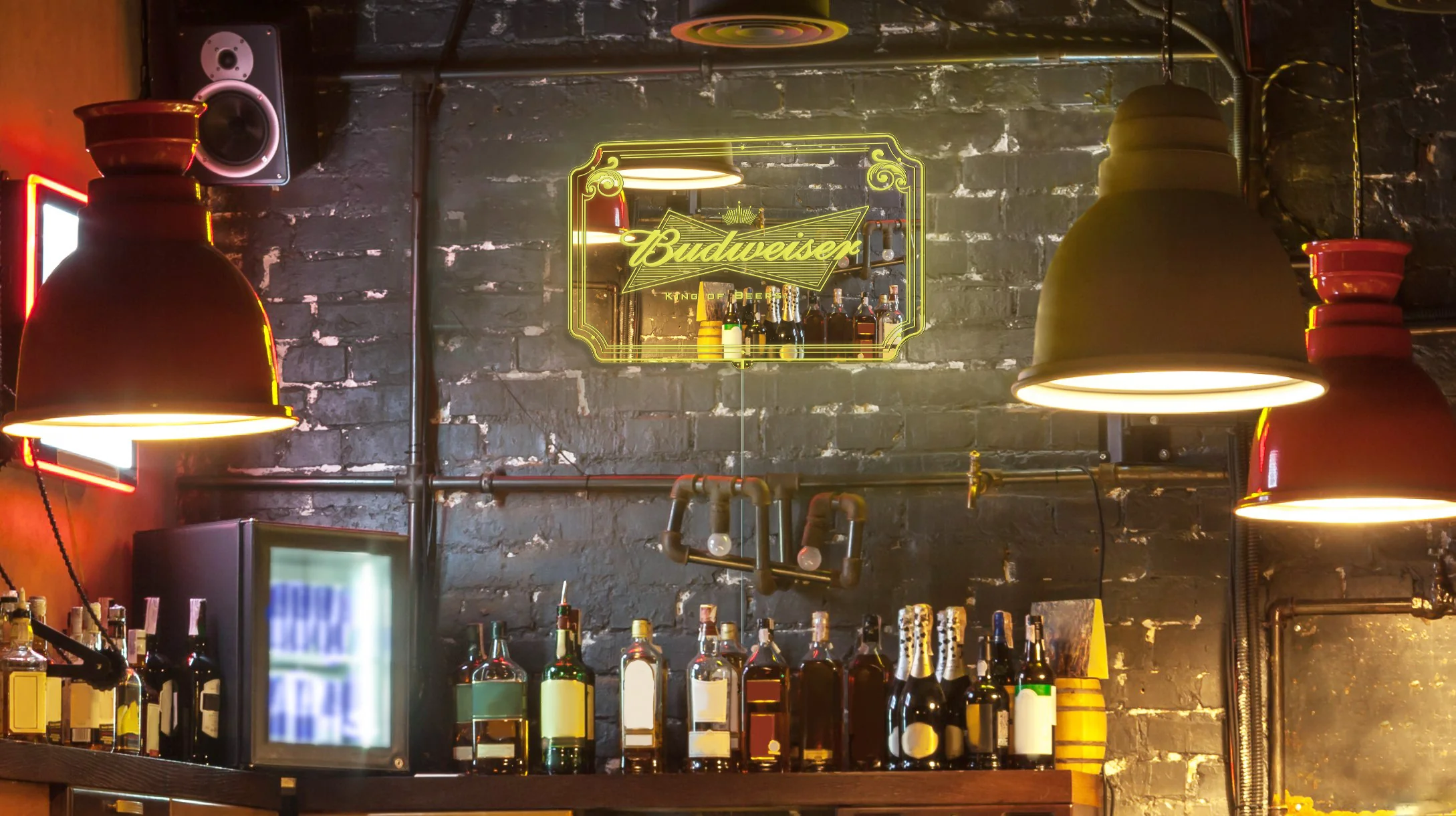 Budweiser RGB LED Neon Sign with Elegant Mirror Backing - Perfect for Bars & Home Decor - Image 5