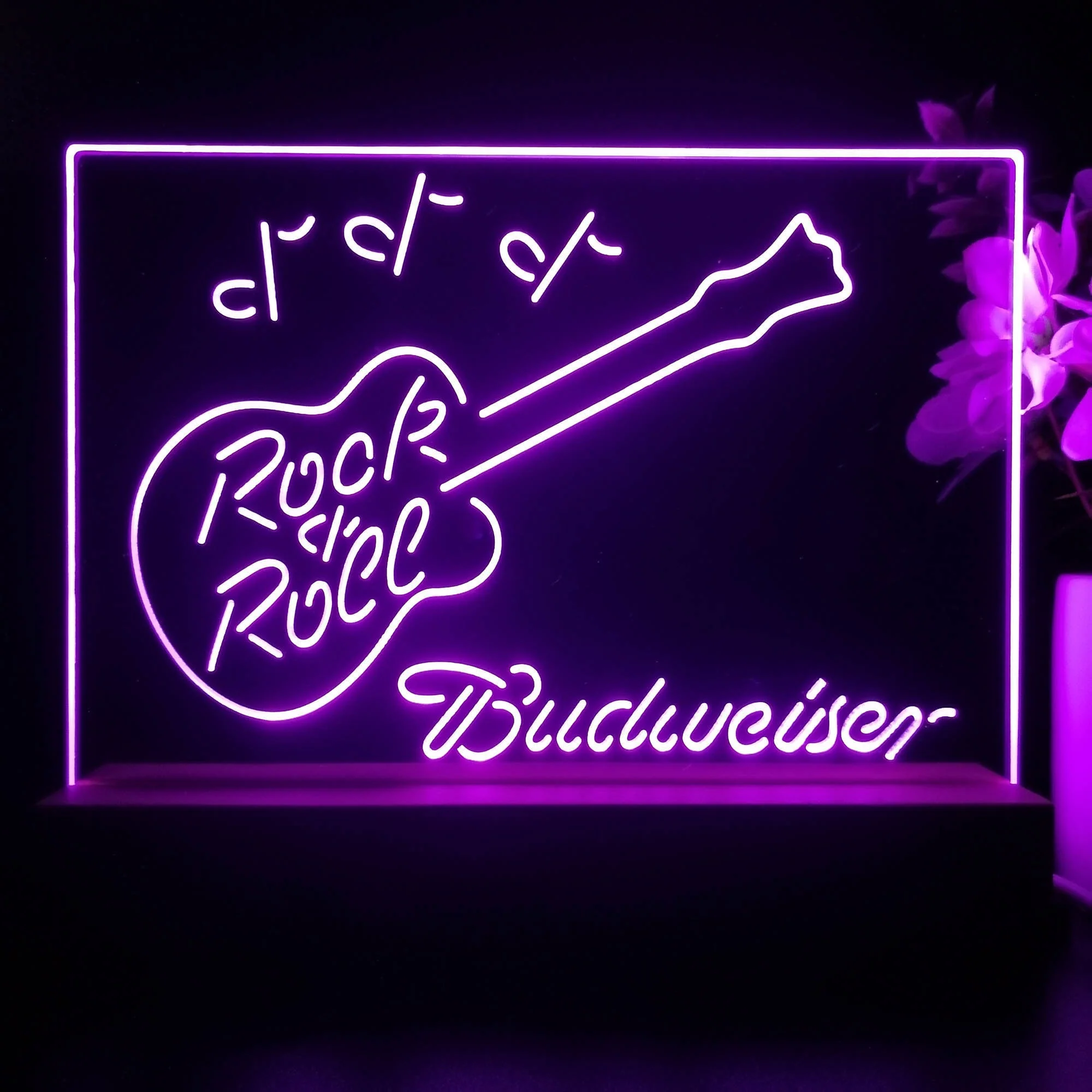 Budweiser Rock n Roll Live Music Neon Sign Pub Bar Lamp - Image 4
