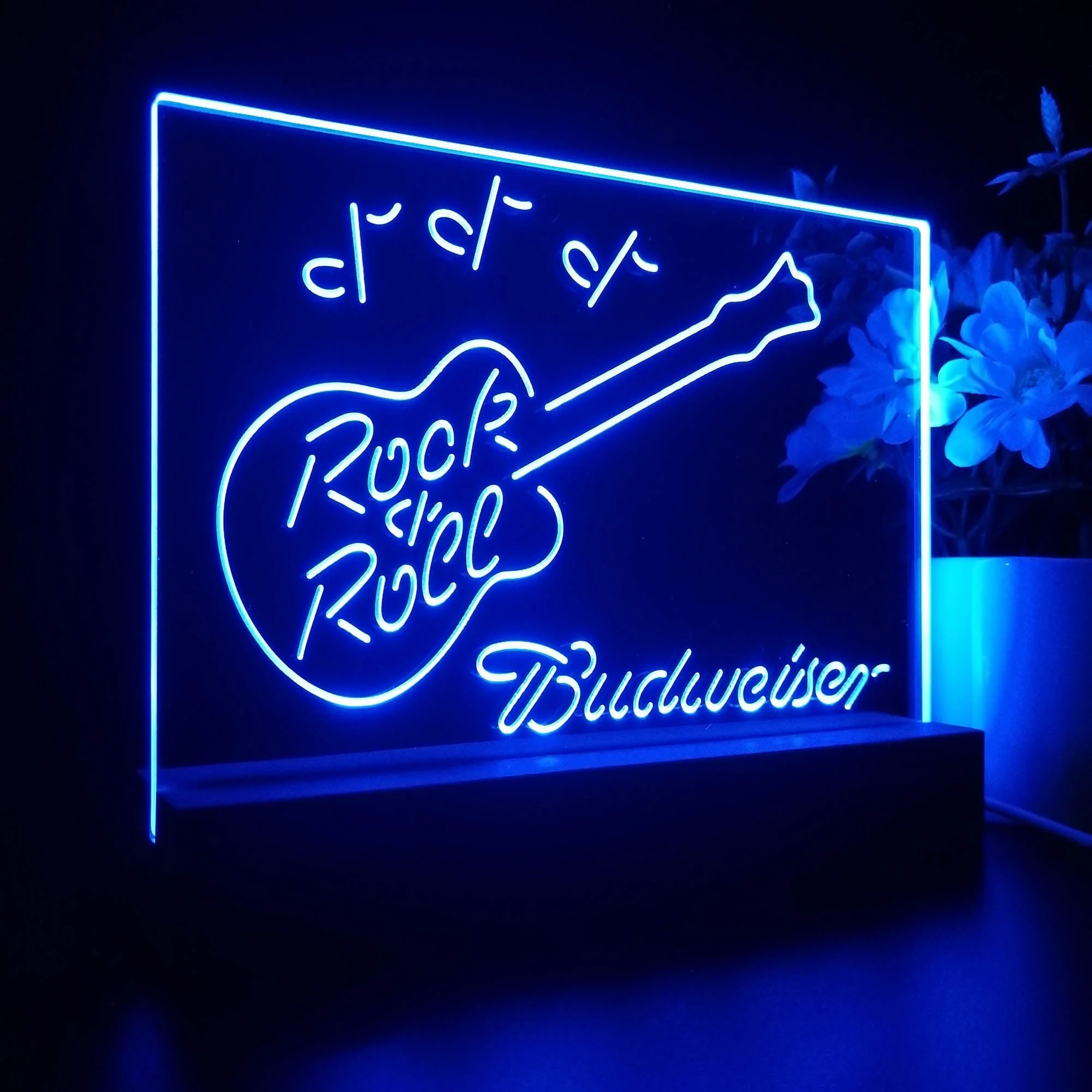 Budweiser Rock n Roll Live Music Neon Sign Pub Bar Lamp - Image 5