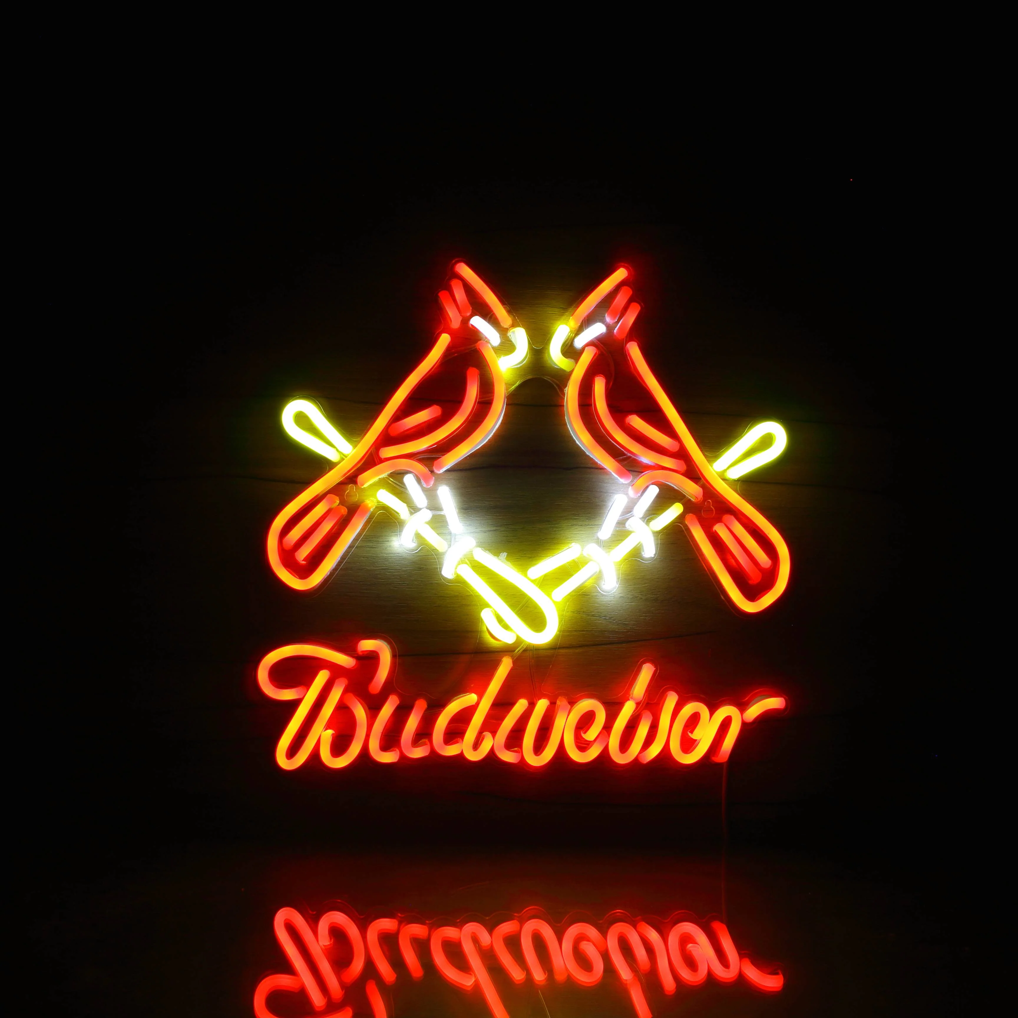 Budweiser with Cadinals Handmade Neon Flex LED Sign