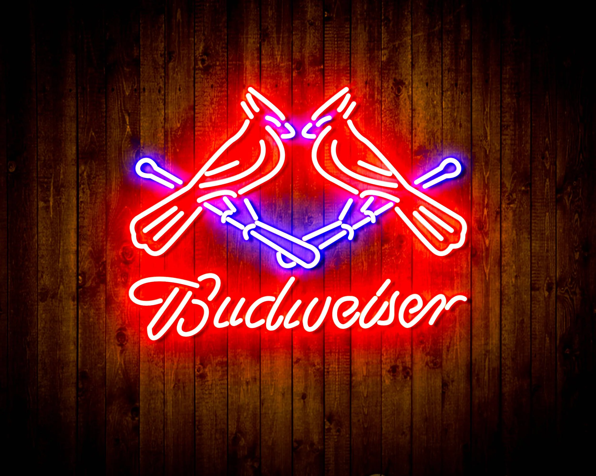 Budweiser with Cadinals Handmade Neon Flex LED Sign - Image 10