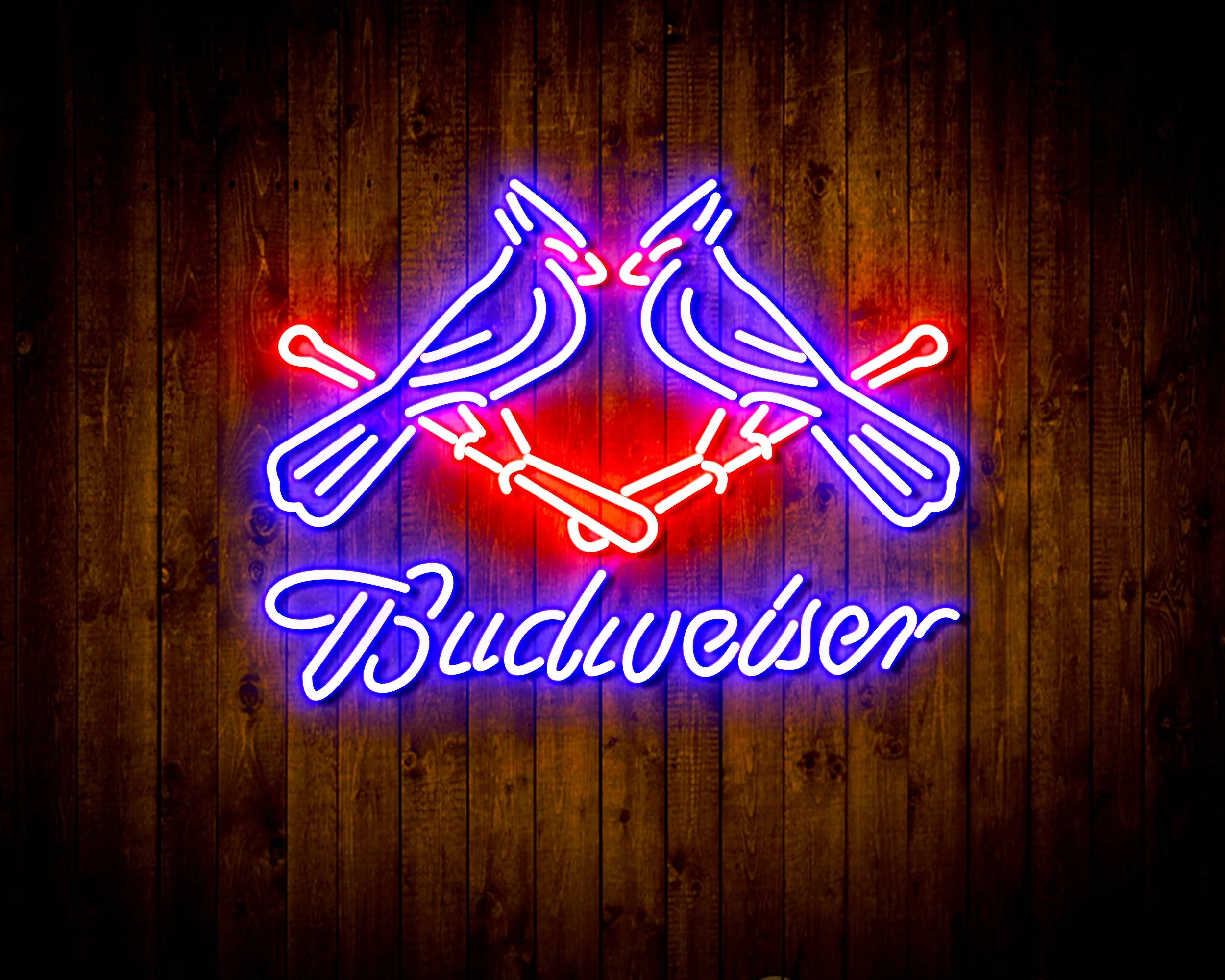 Budweiser with Cadinals Handmade Neon Flex LED Sign - Image 11