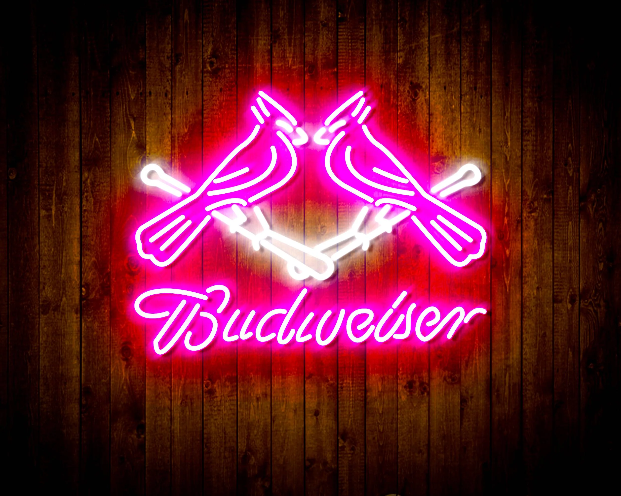 Budweiser with Cadinals Handmade Neon Flex LED Sign - Image 13