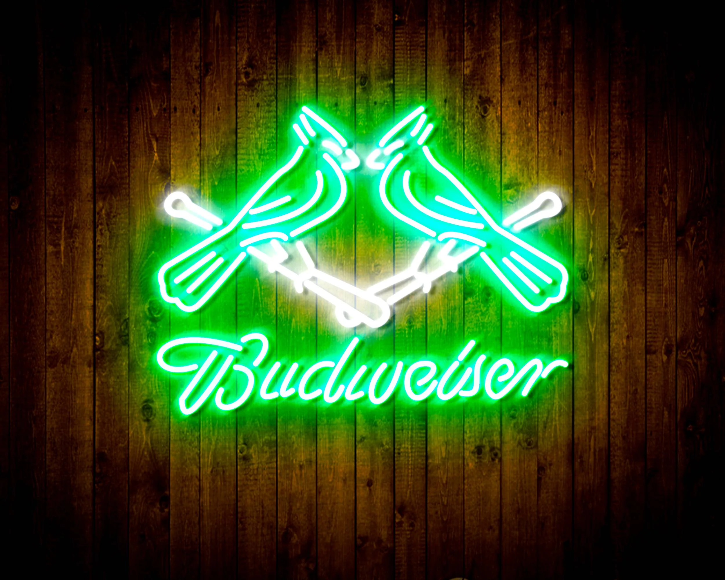 Budweiser with Cadinals Handmade Neon Flex LED Sign - Image 15